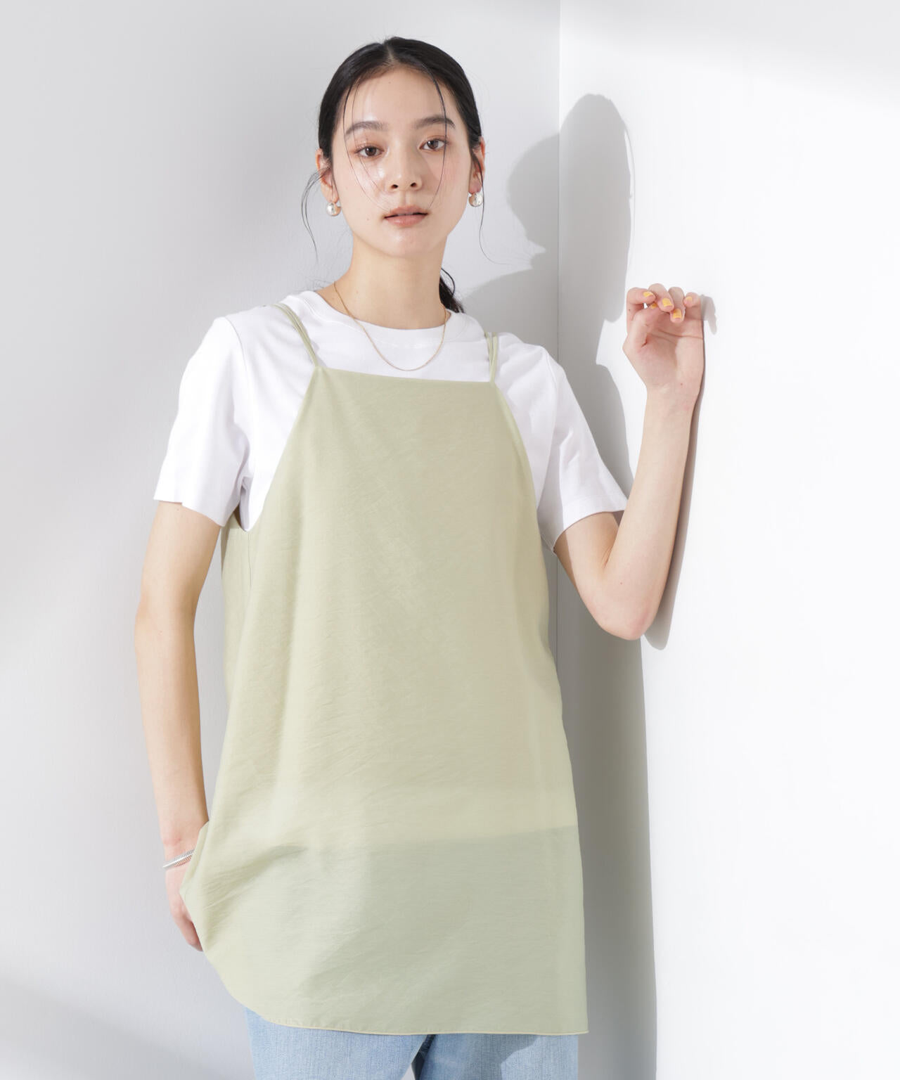 ダブルストラップミディキャミ(セットアップ可) 6695121307