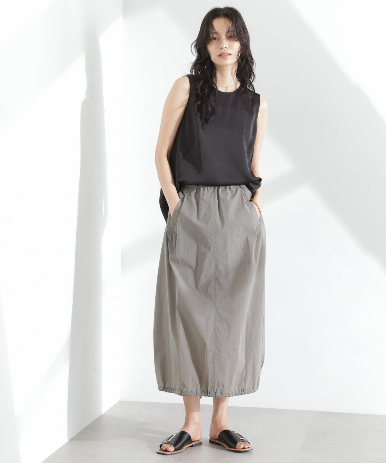 ダブルサテンノースリーブトップス 6695121312