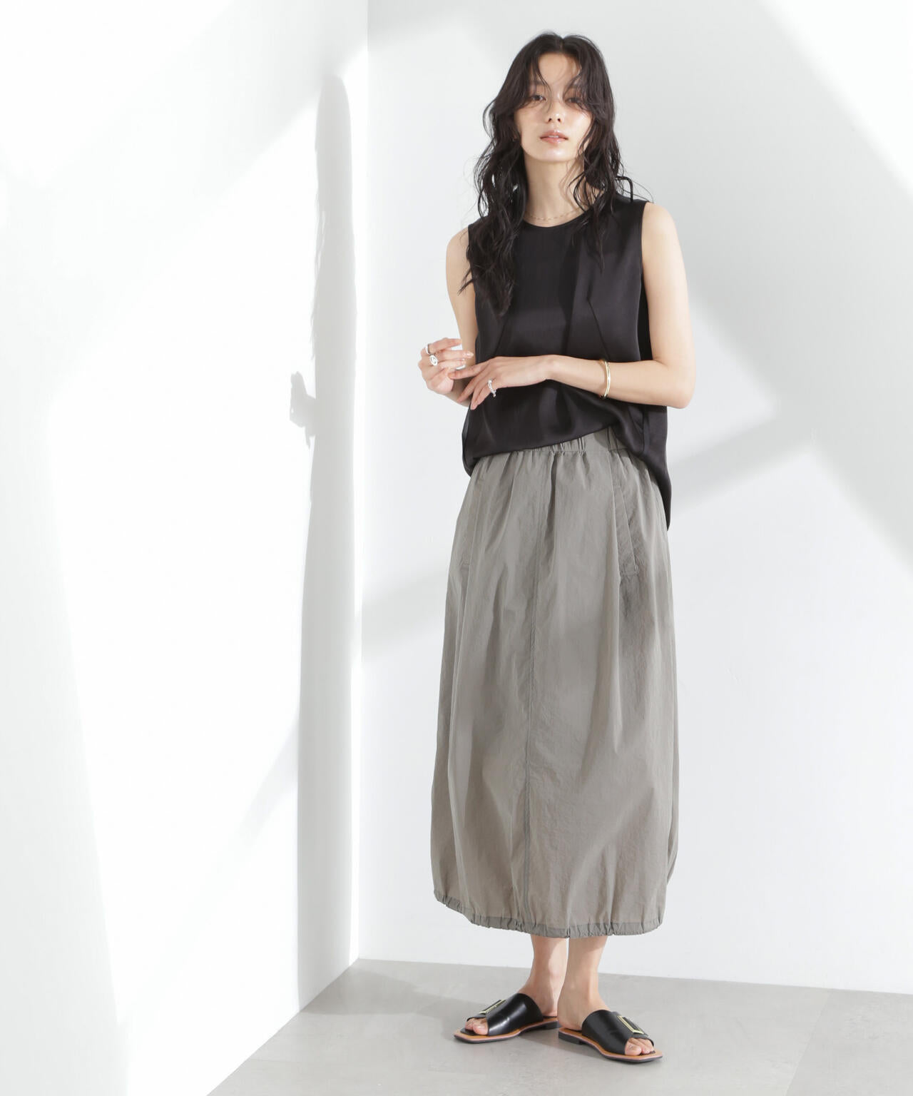 ダブルサテンノースリーブトップス 6695121312