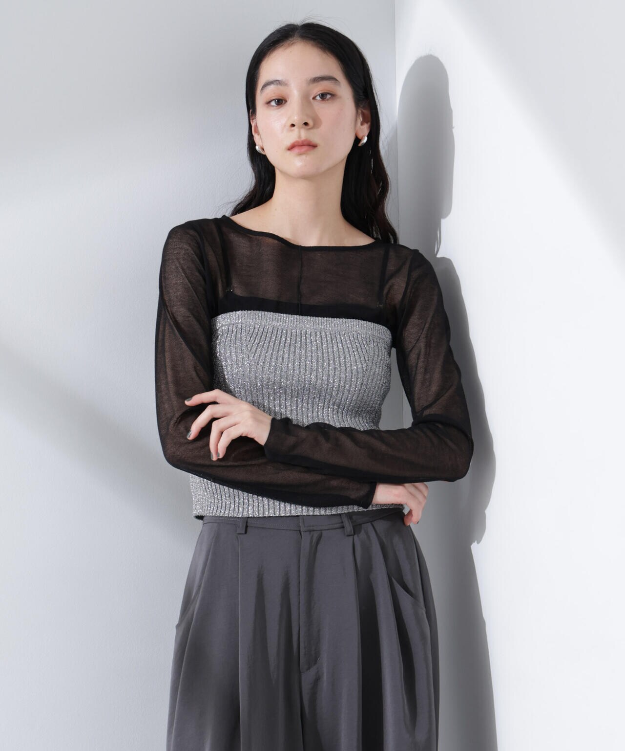 グリッターラメニット2wayビスチェ(セットアップ可) 6695122307