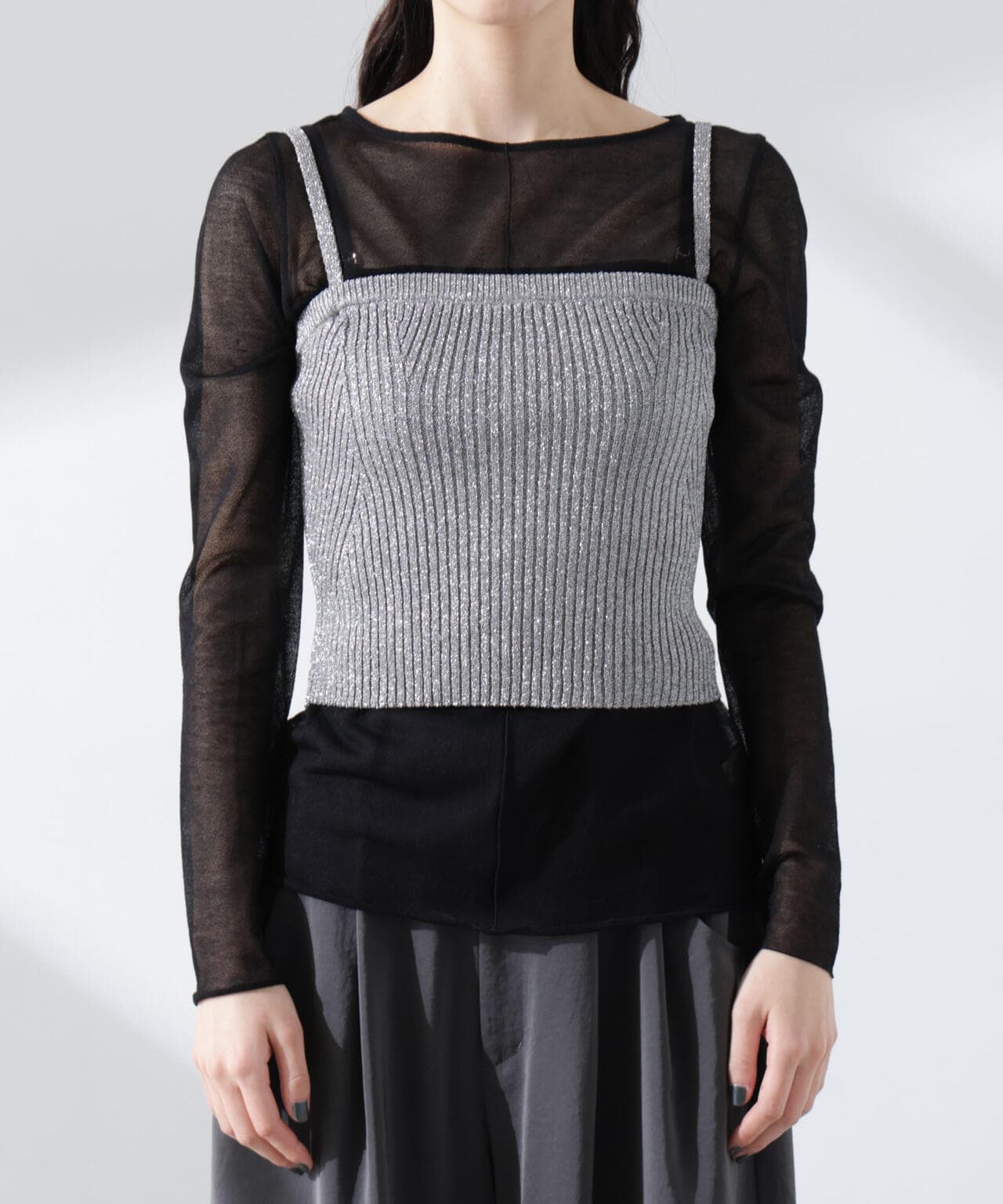 グリッターラメニット2wayビスチェ(セットアップ可) 6695122307