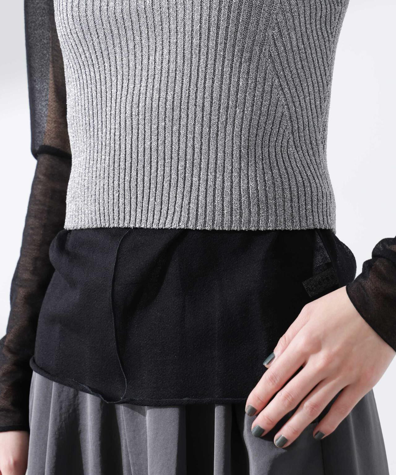 グリッターラメニット2wayビスチェ(セットアップ可) 6695122307