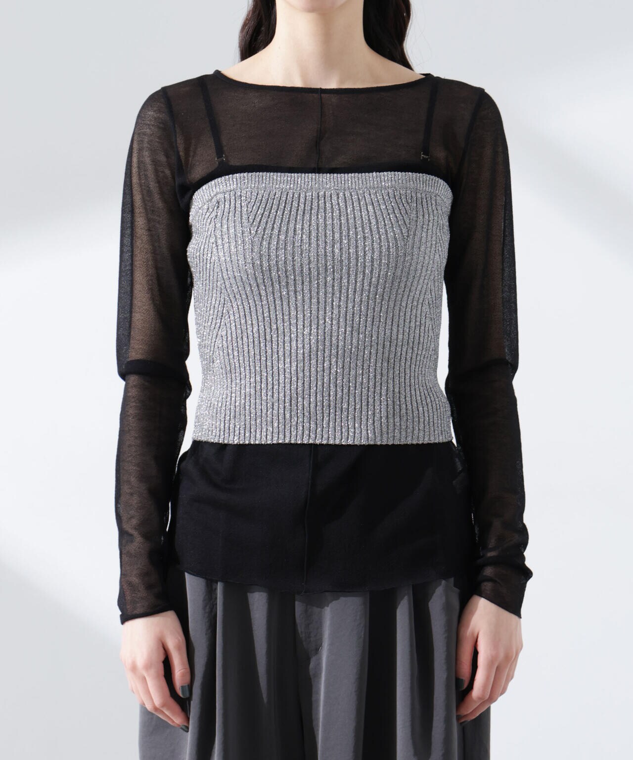 グリッターラメニット2wayビスチェ(セットアップ可) 6695122307