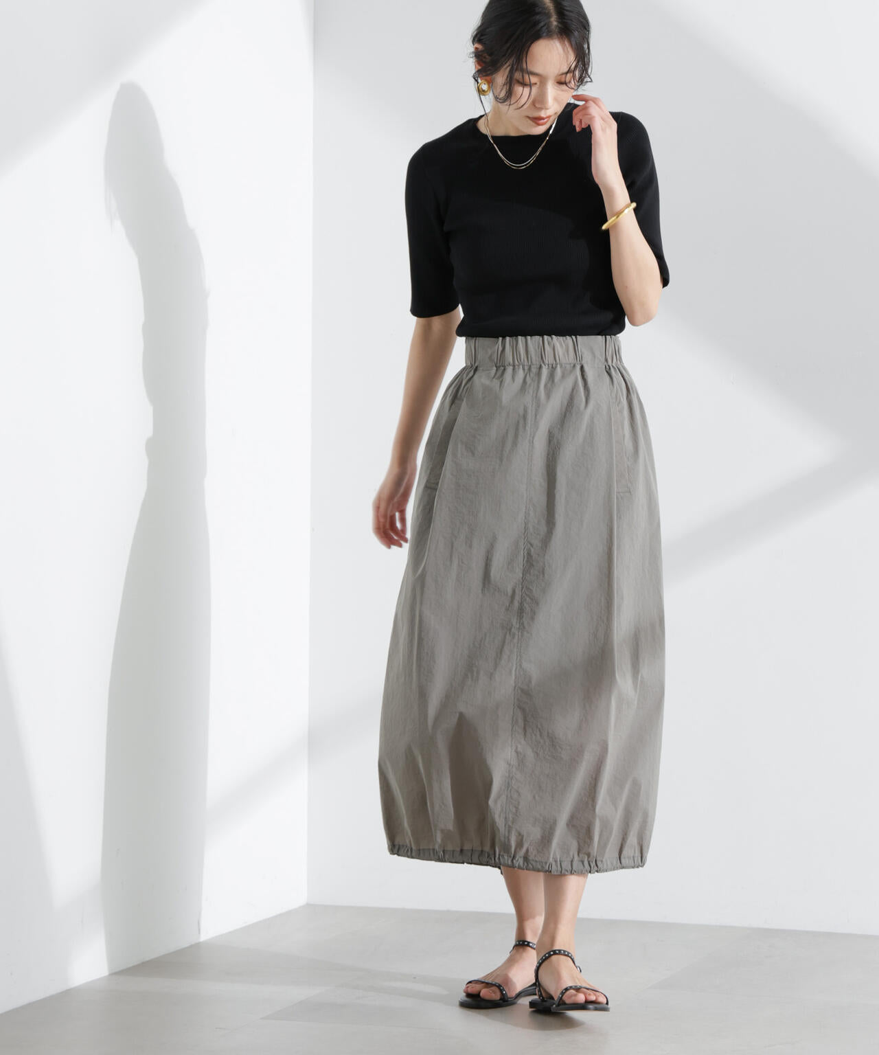 ウォッシャブルハイツイスト五分袖リブニット 6695122309