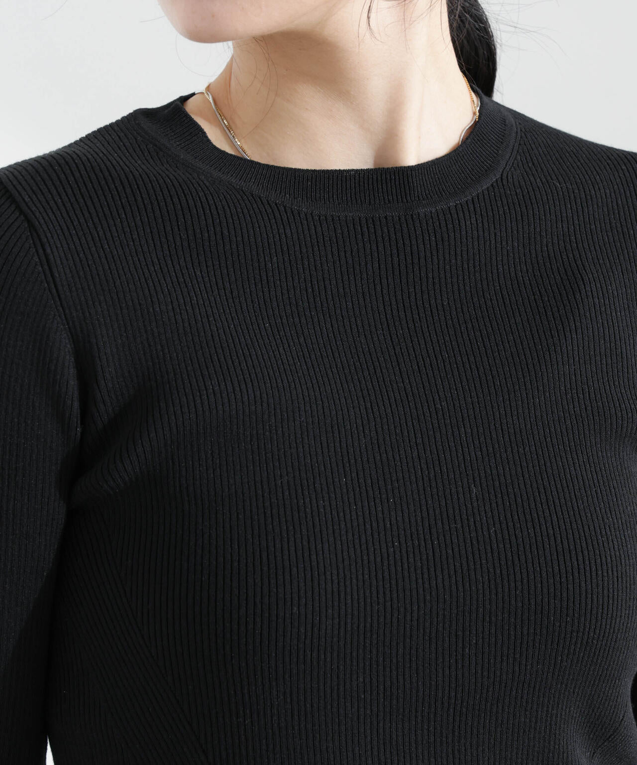 ウォッシャブルハイツイスト五分袖リブニット 6695122309