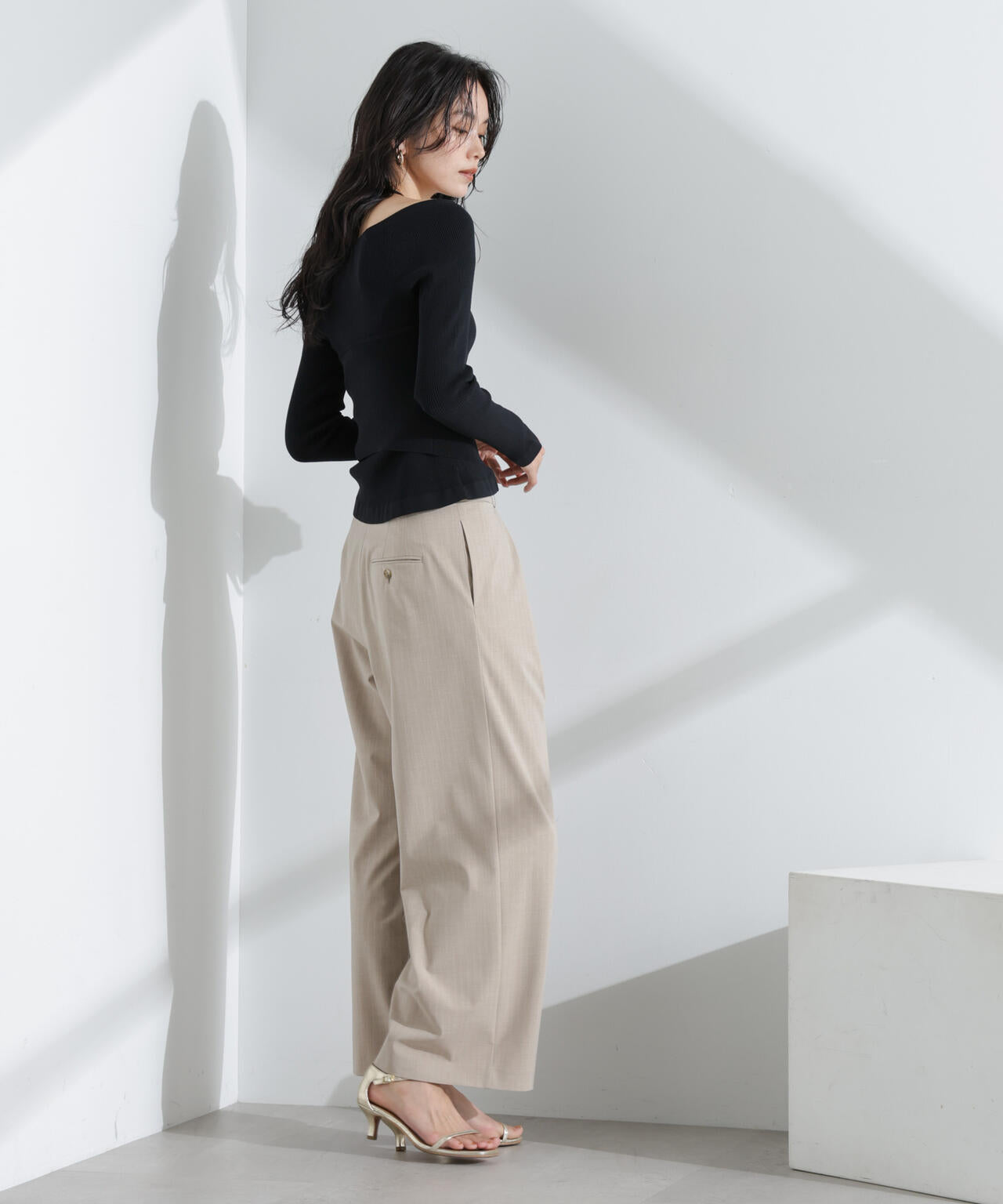 ホルターネックキャミ付きリブトップス 6695122311