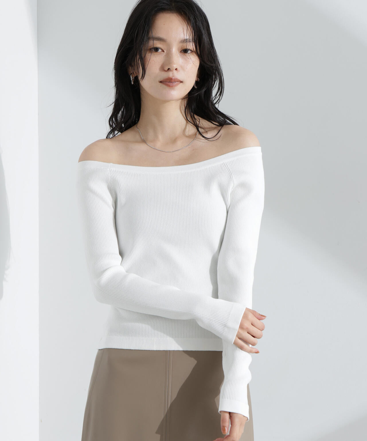 ホルターネックキャミ付きリブトップス 6695122311