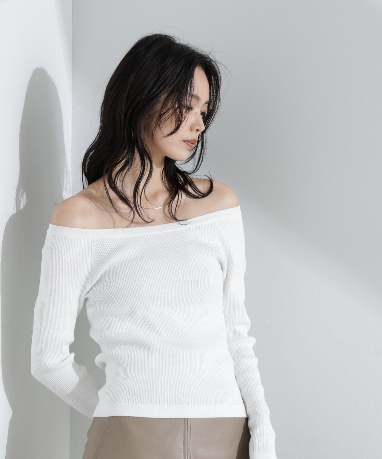 ホルターネックキャミ付きリブトップス 6695122311