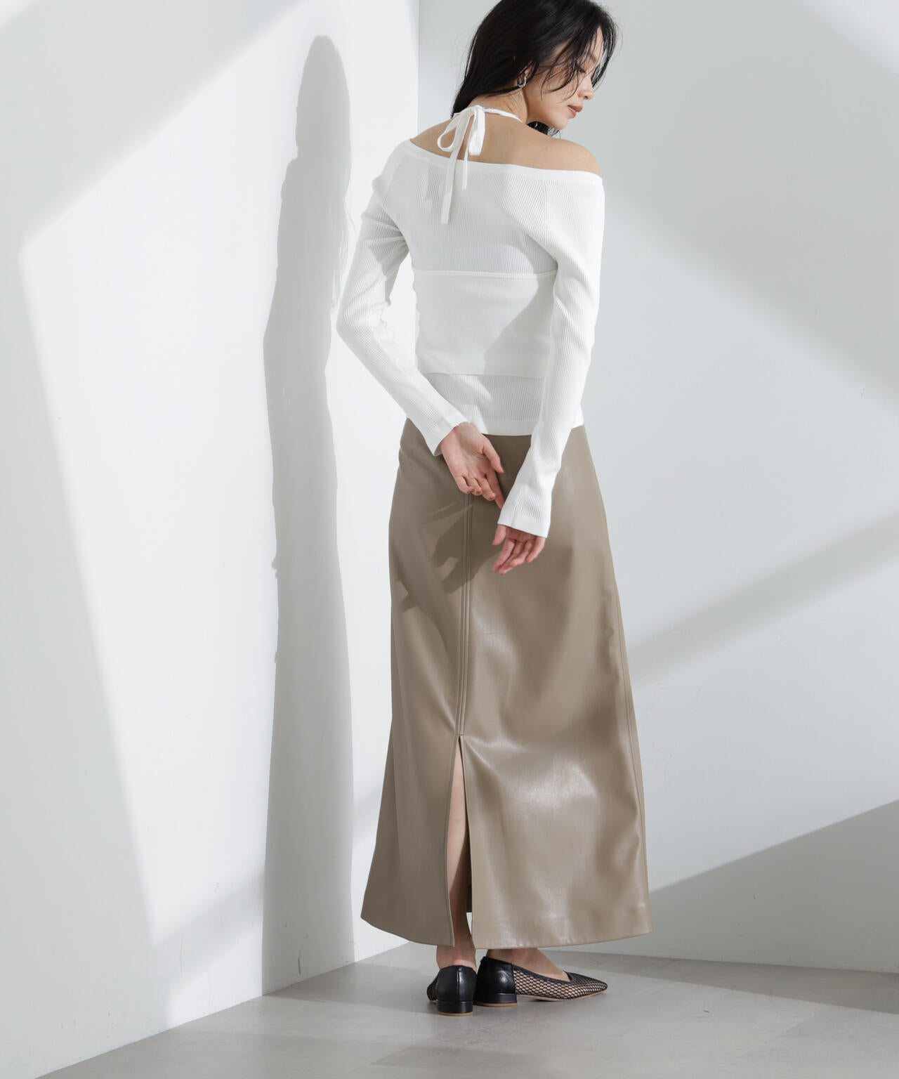 ホルターネックキャミ付きリブトップス 6695122311