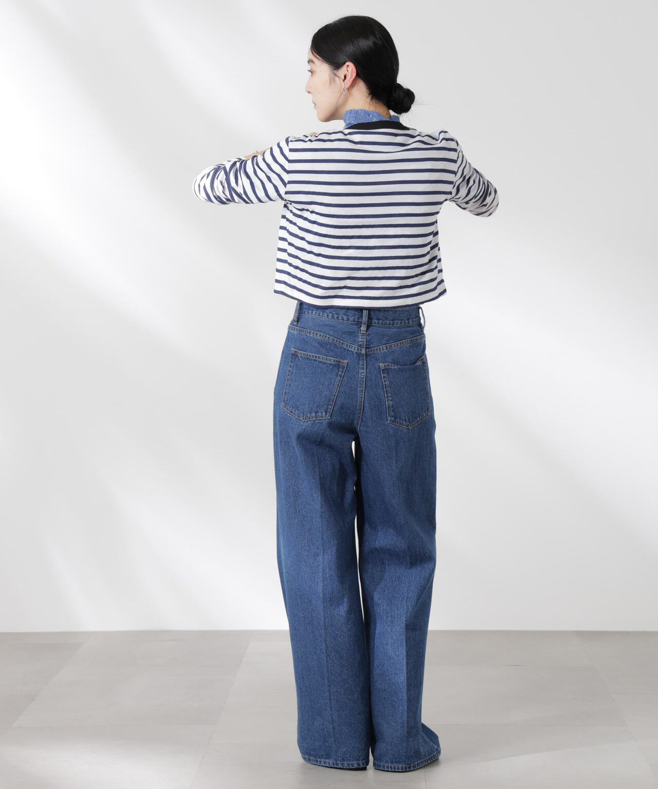 ボーダーシアーコットンカーディガン 6695123310