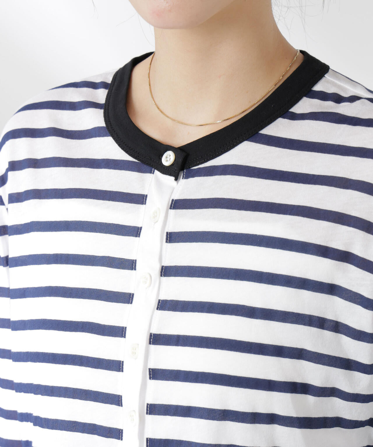 ボーダーシアーコットンカーディガン 6695123310