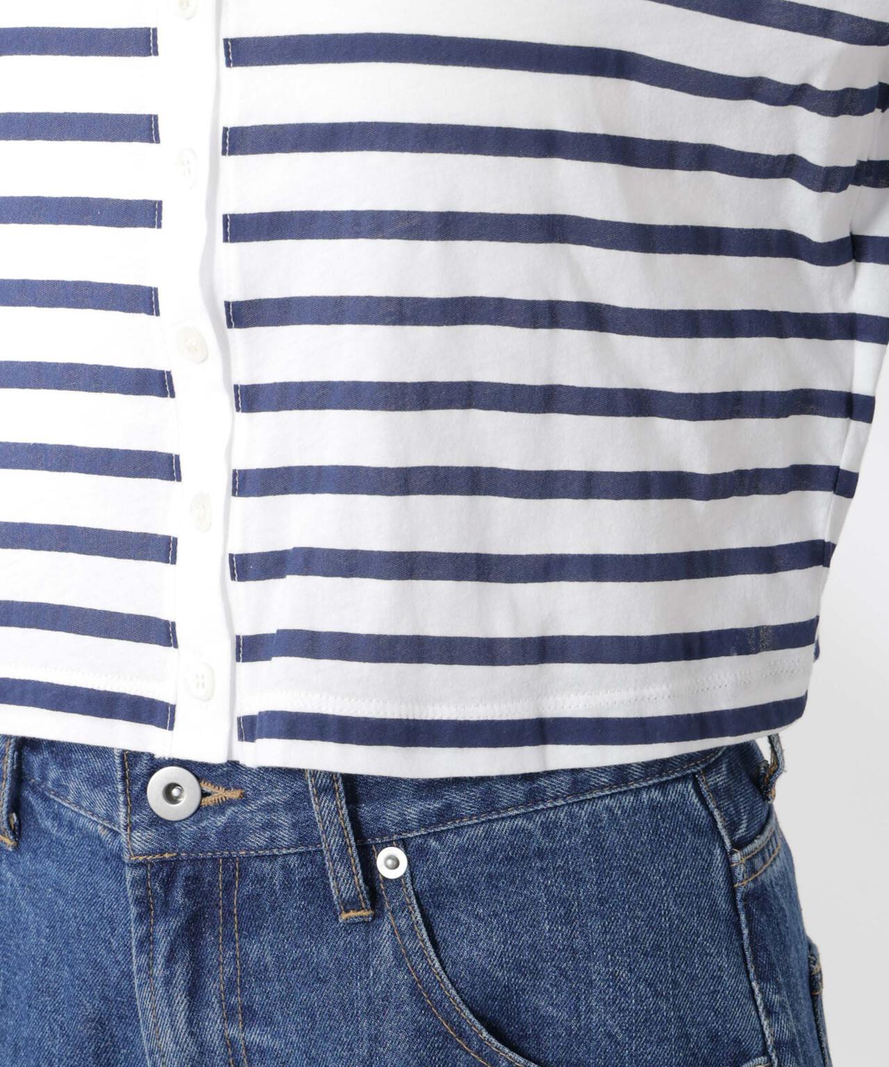 ボーダーシアーコットンカーディガン 6695123310