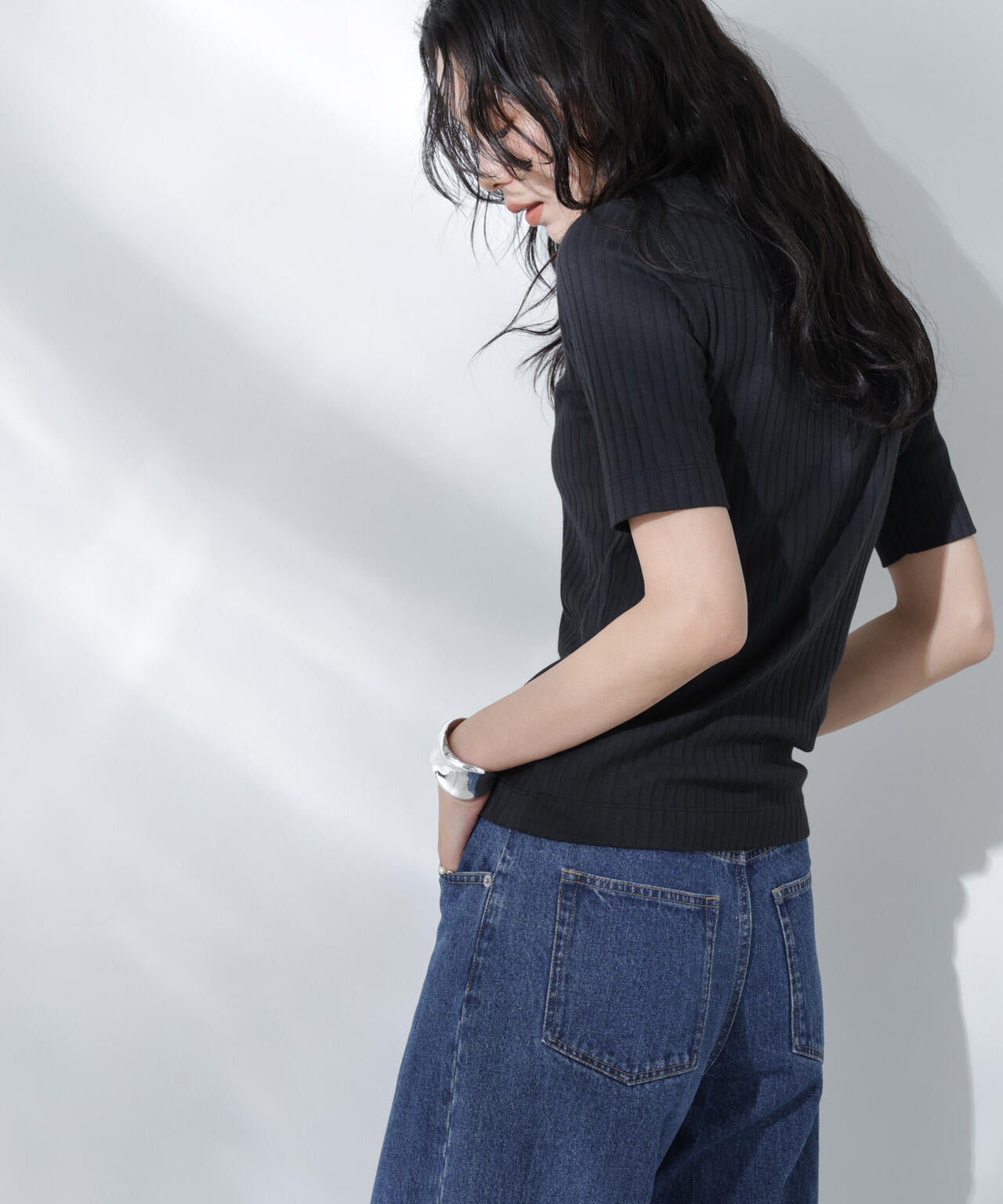 Anti Soaked(R) 汗染み防止クルーネックリブTシャツ 6695124304