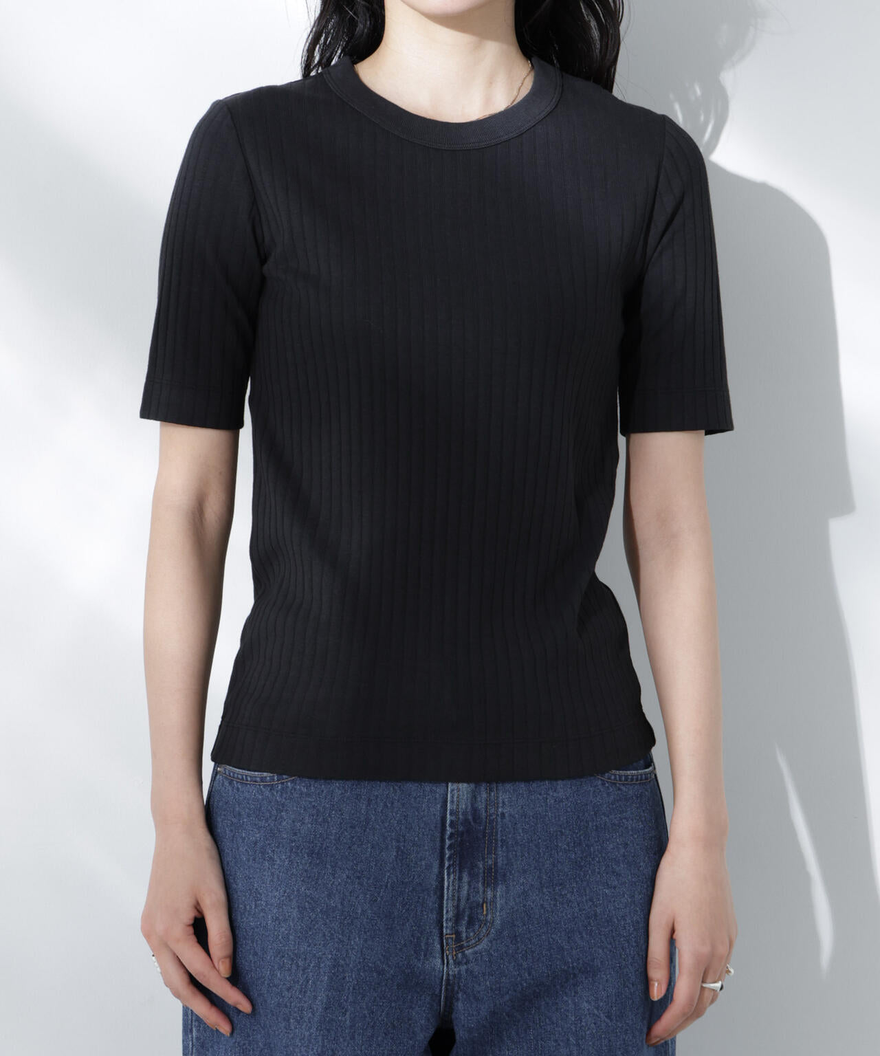 Anti Soaked(R) 汗染み防止クルーネックリブTシャツ 6695124304