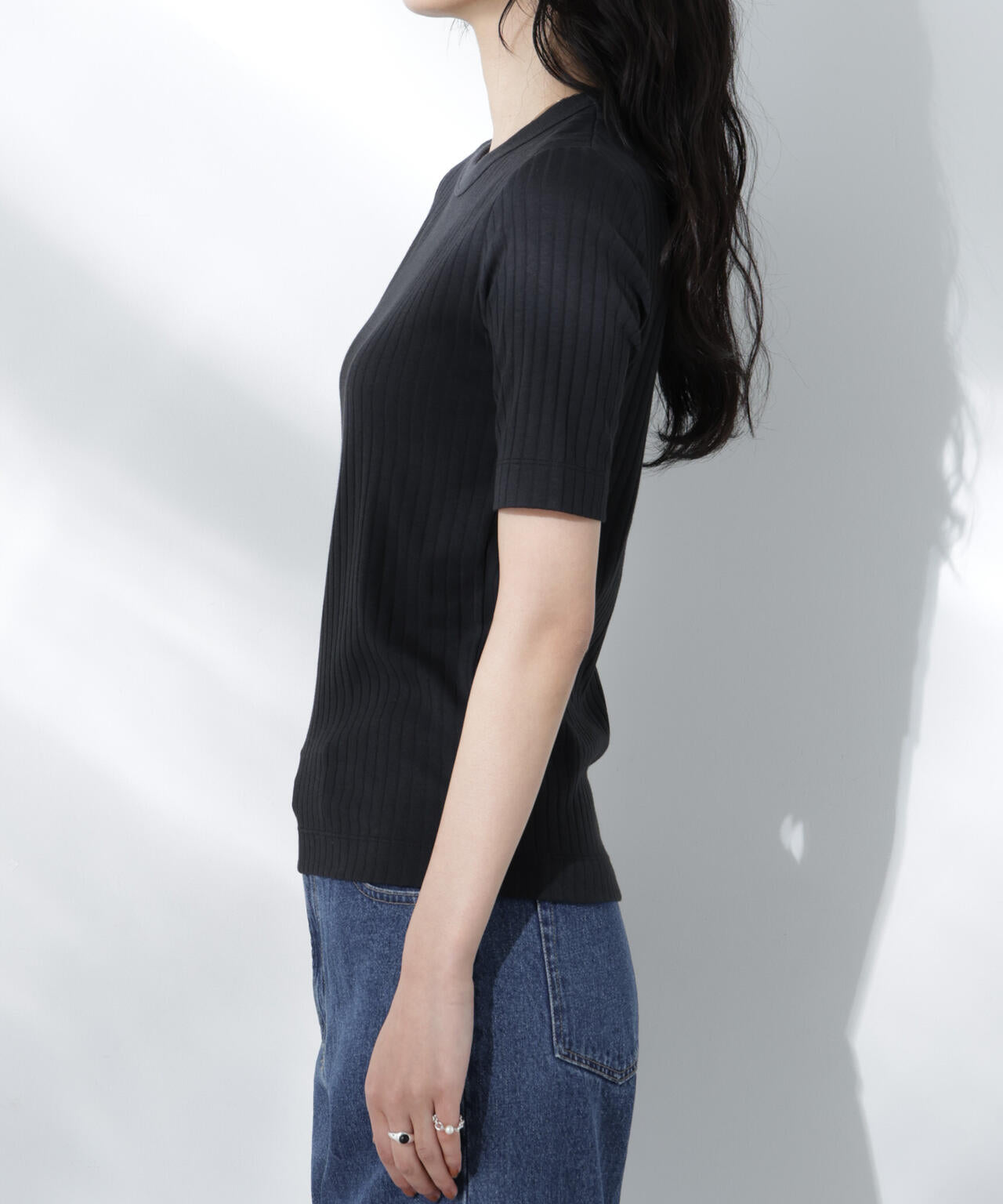 Anti Soaked(R) 汗染み防止クルーネックリブTシャツ 6695124304