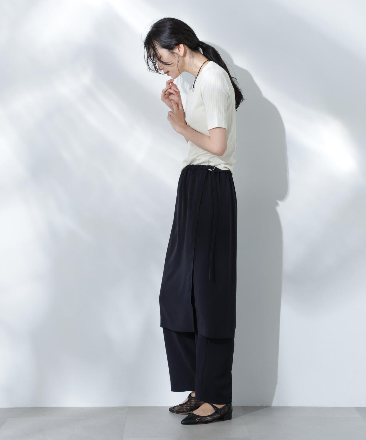 Anti Soaked(R) 汗染み防止クルーネックリブTシャツ 6695124304