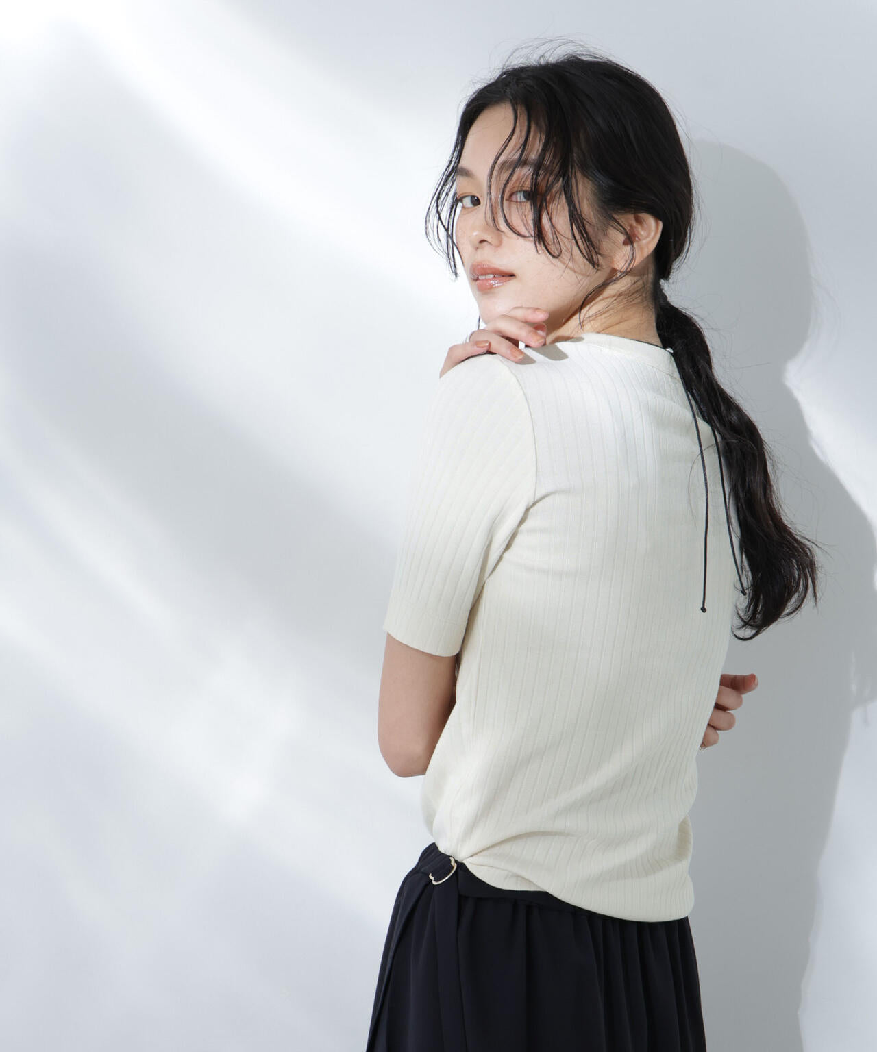 Anti Soaked(R) 汗染み防止クルーネックリブTシャツ 6695124304