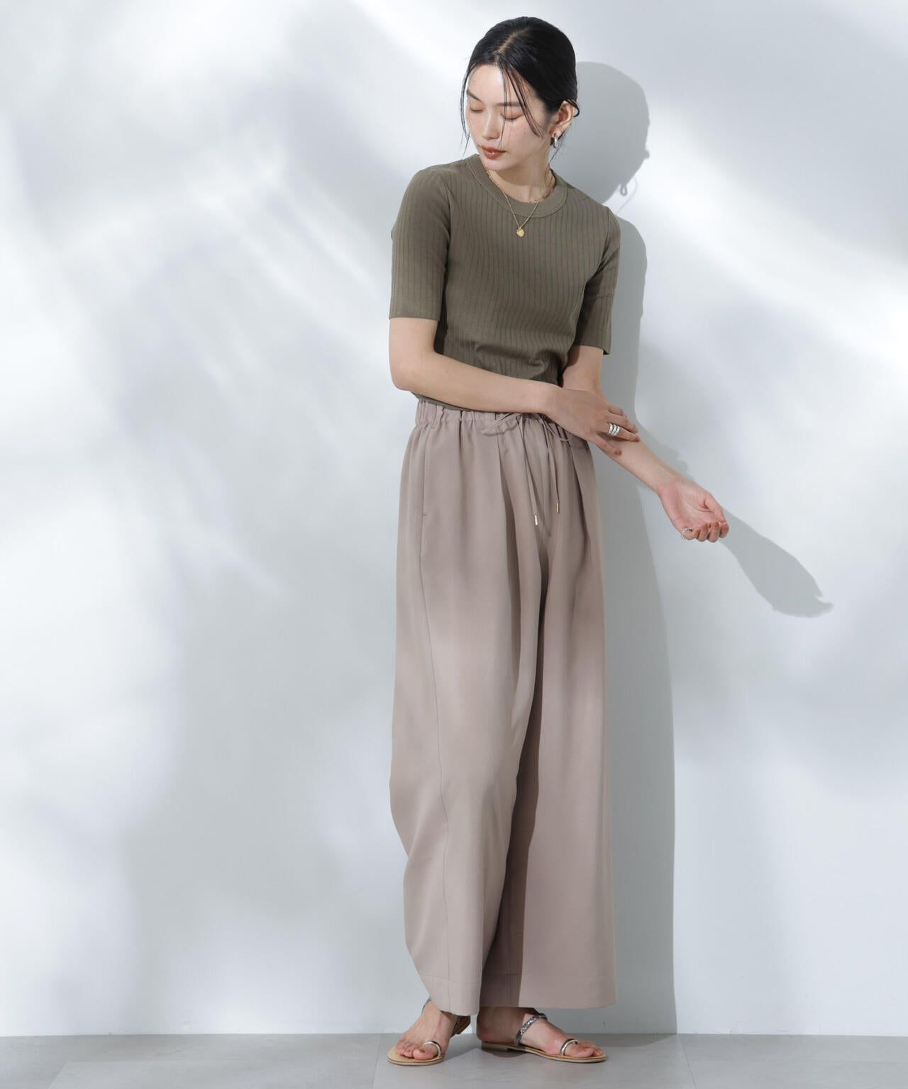 Anti Soaked(R) 汗染み防止クルーネックリブTシャツ 6695124304