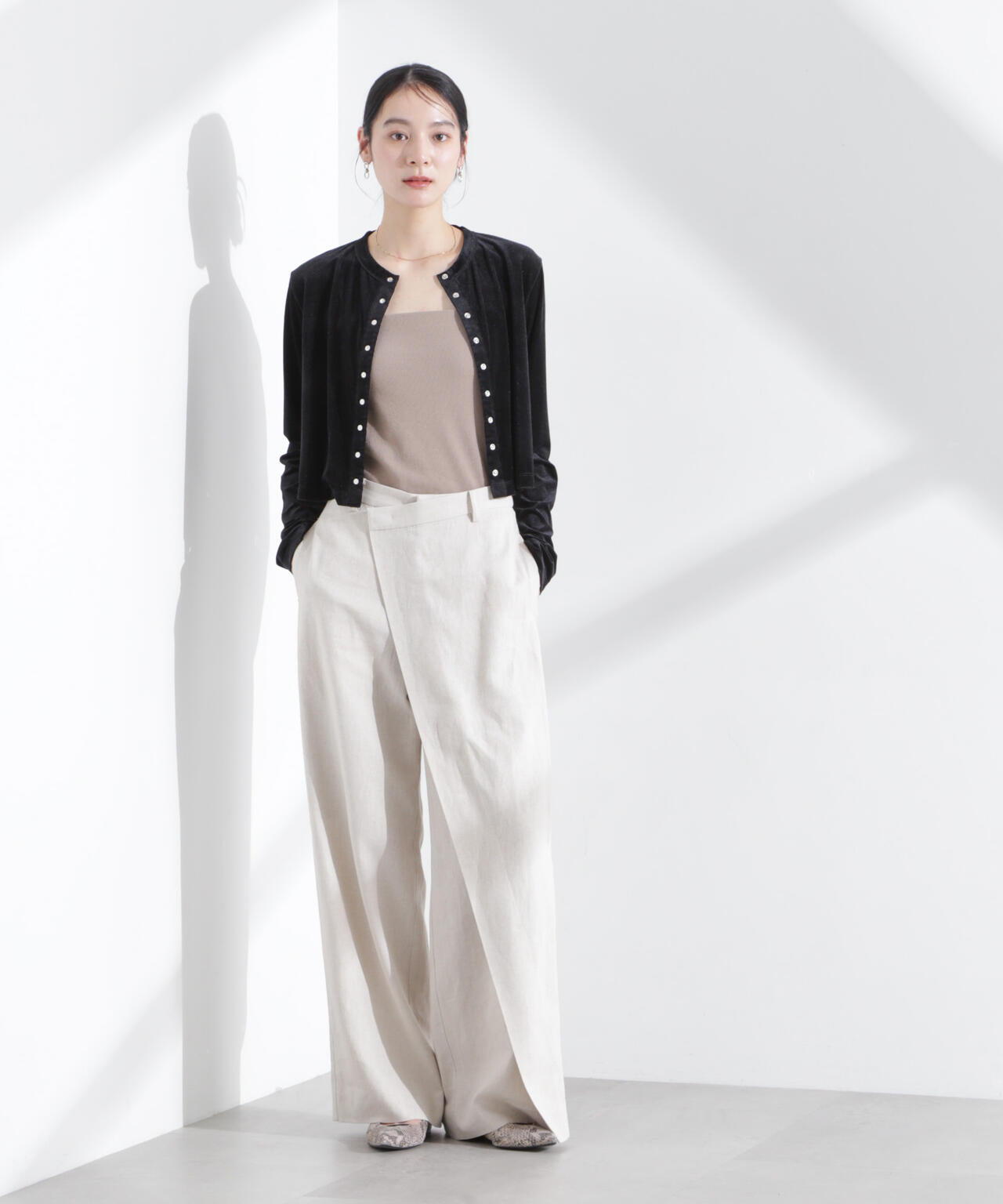 シアーベロアメニーボタンカーディガン 6695124310