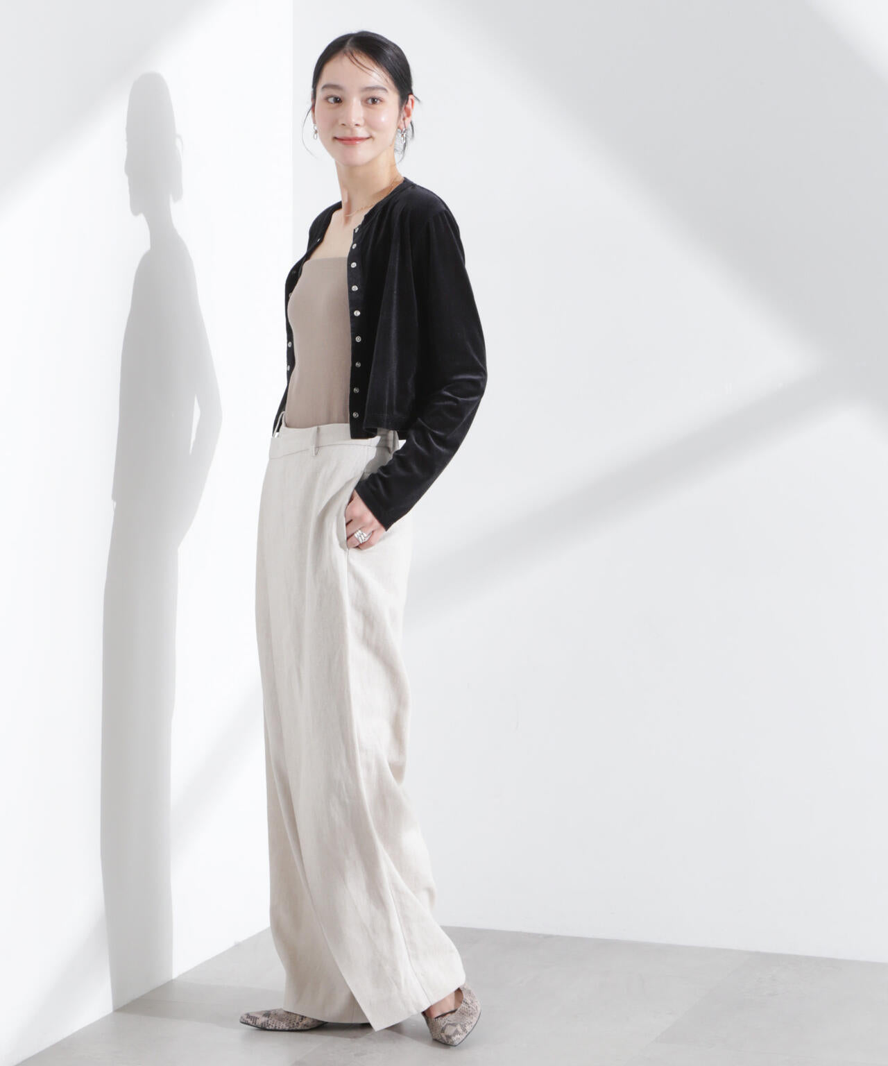 シアーベロアメニーボタンカーディガン 6695124310