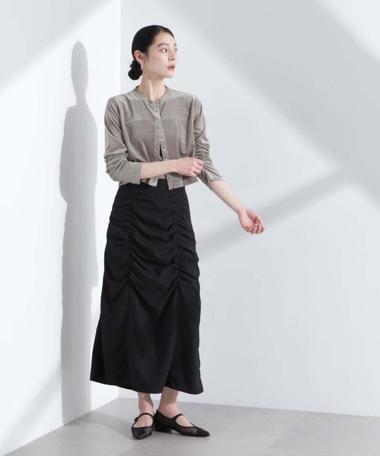 シアーベロアメニーボタンカーディガン 6695124310