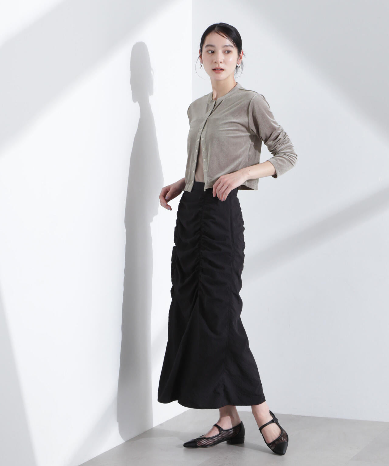 シアーベロアメニーボタンカーディガン 6695124310