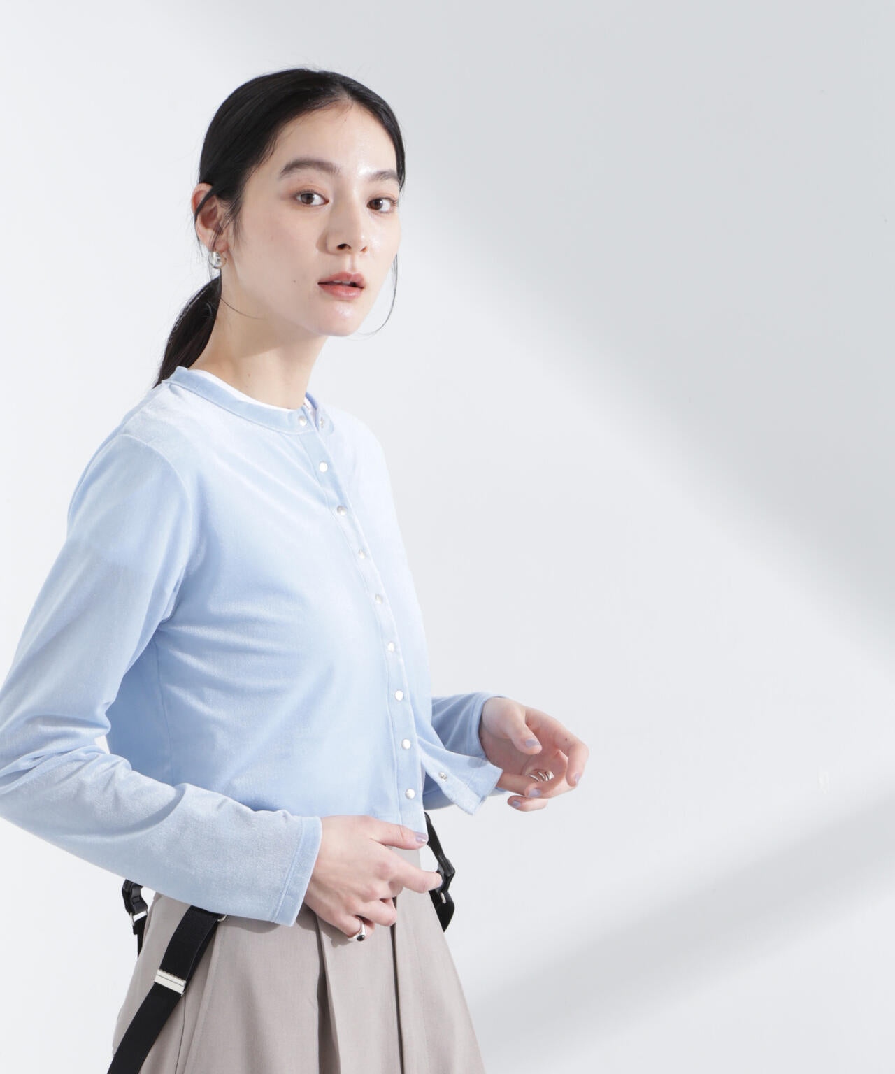 シアーベロアメニーボタンカーディガン 6695124310