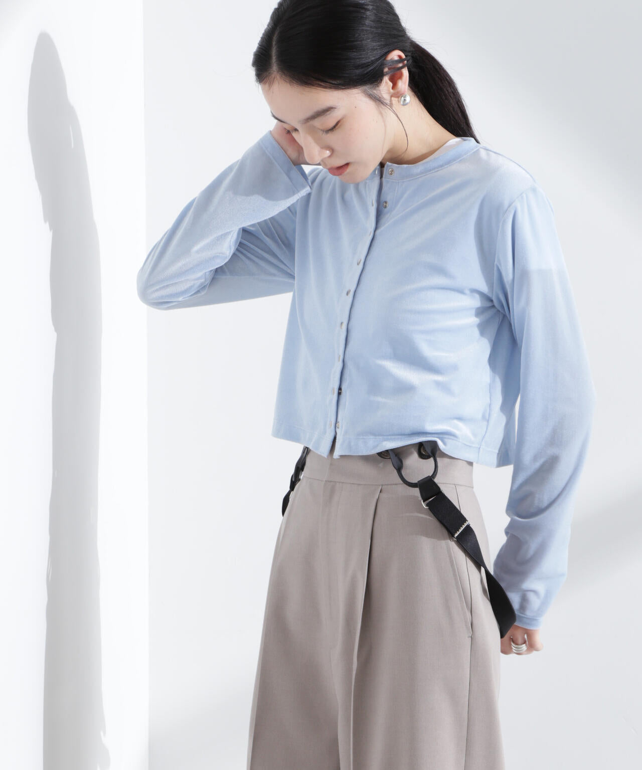 シアーベロアメニーボタンカーディガン 6695124310