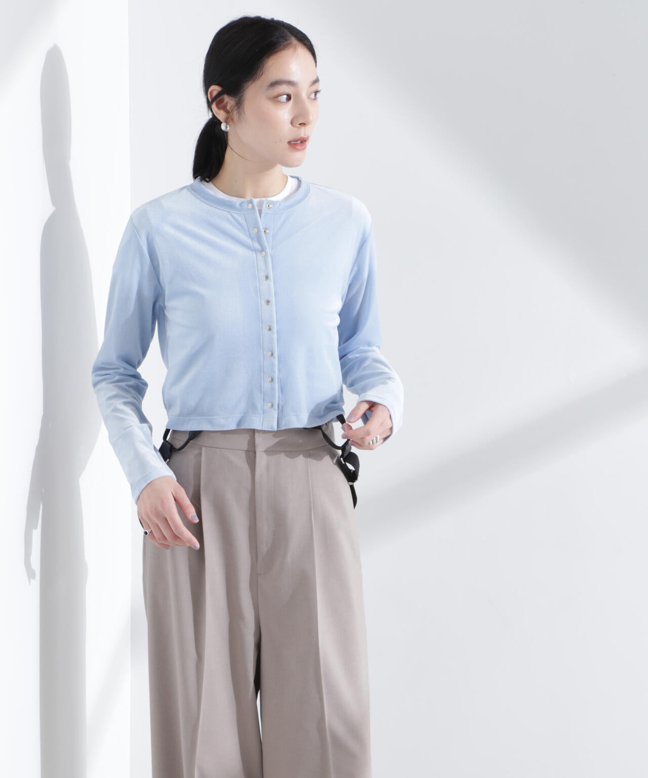 シアーベロアメニーボタンカーディガン 6695124310