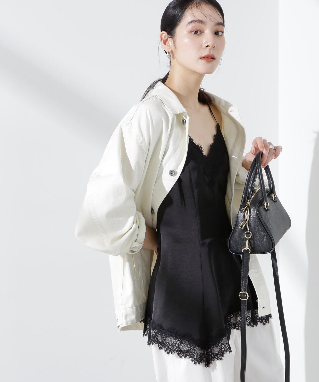 アシンメトリーレースミニワンピース 6695124313