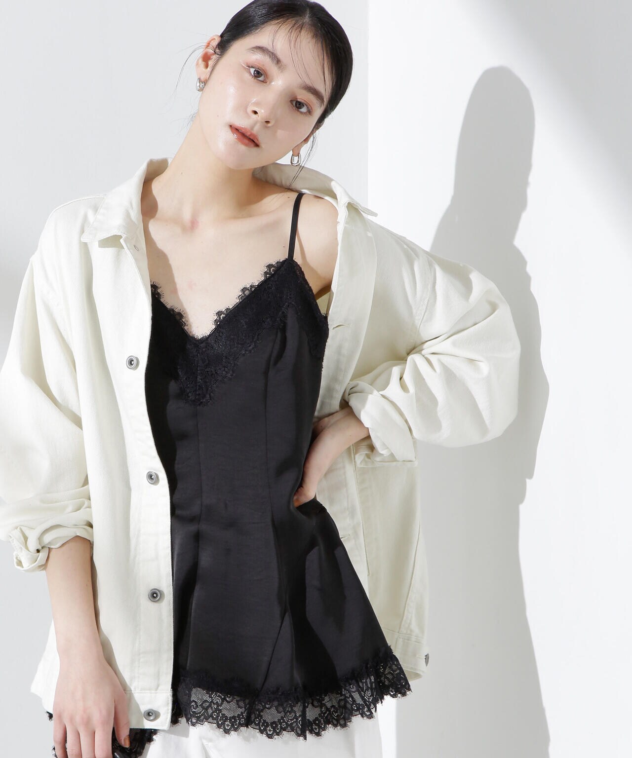 アシンメトリーレースミニワンピース 6695124313