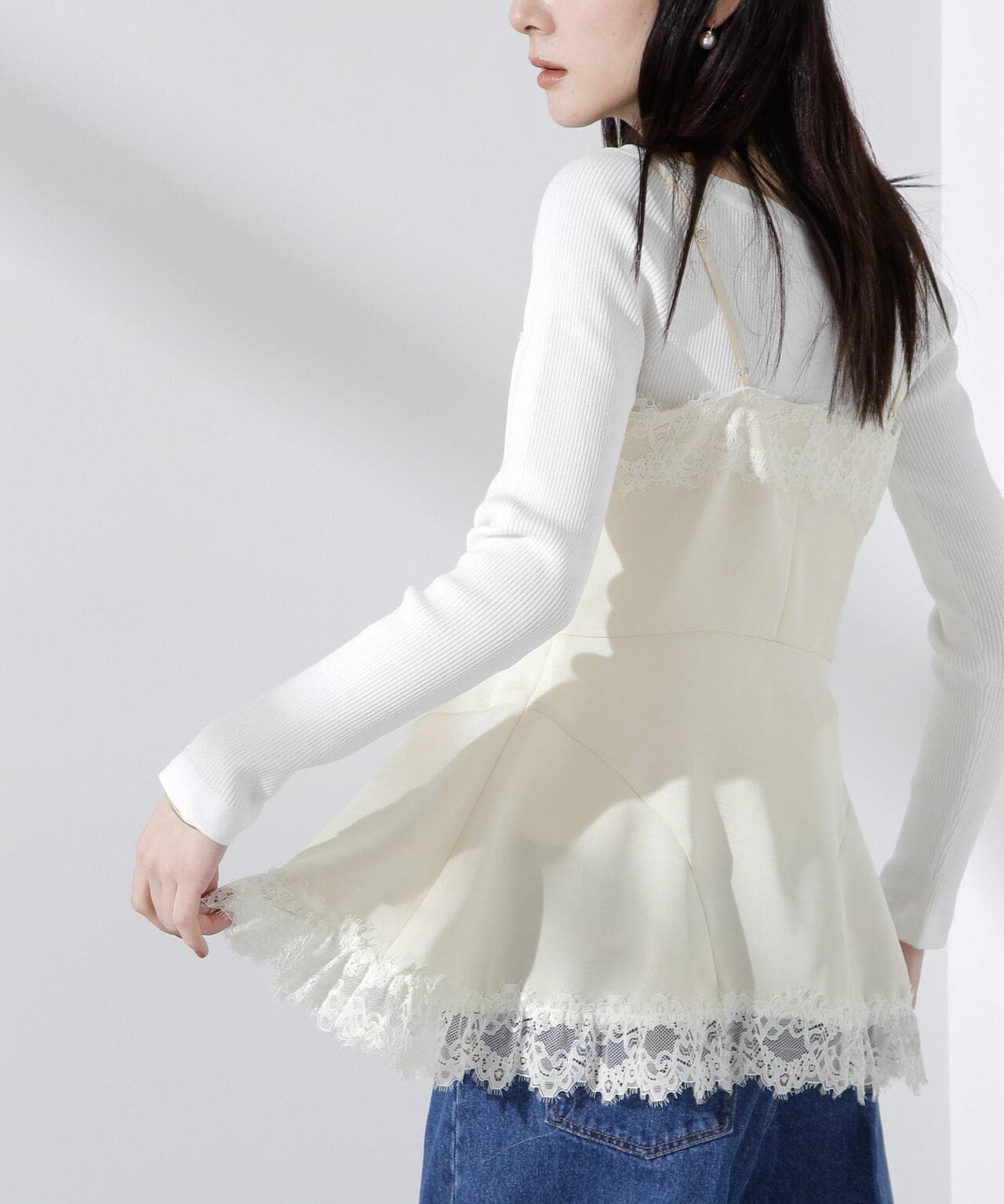 アシンメトリーレースミニワンピース 6695124313