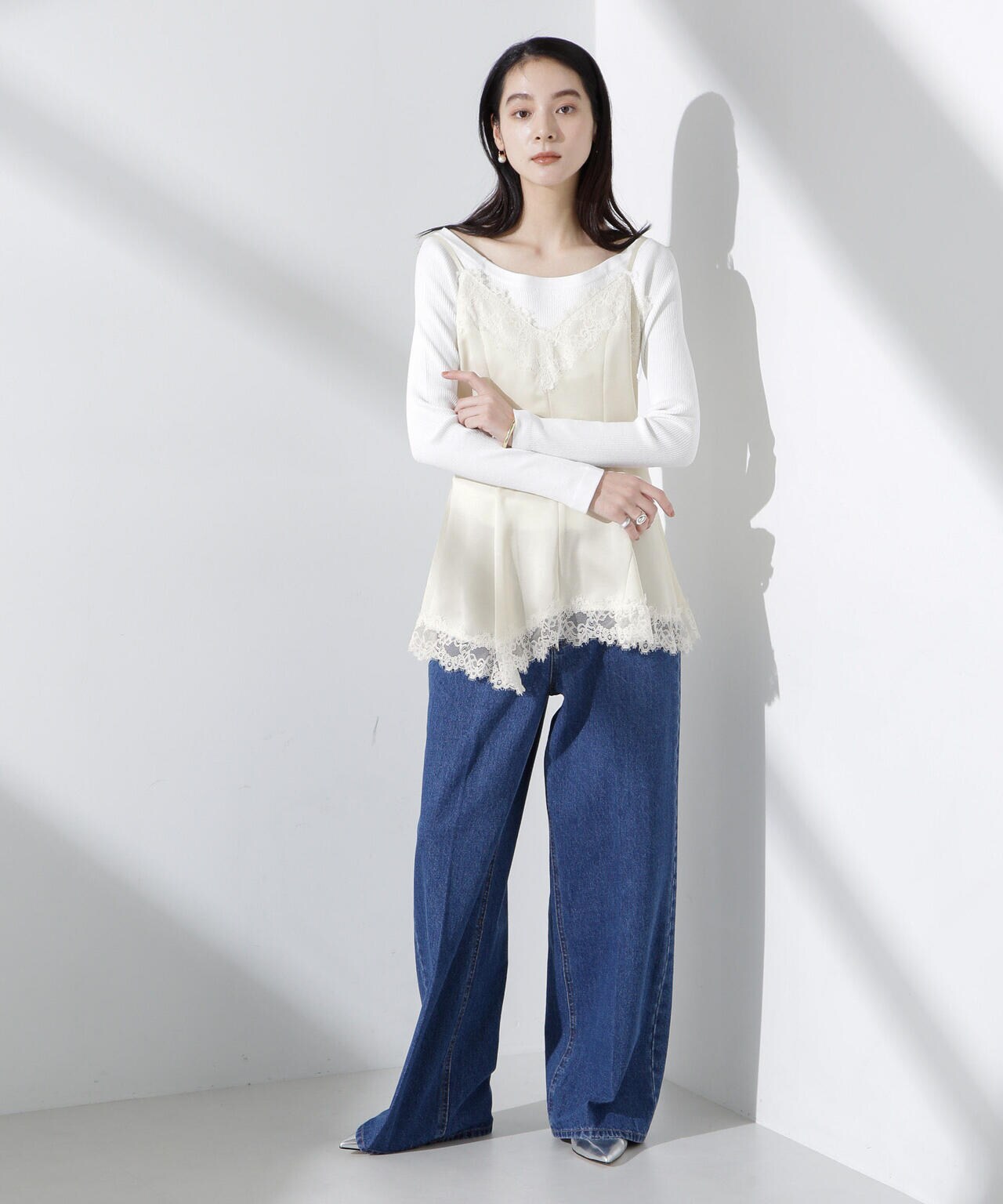 アシンメトリーレースミニワンピース 6695124313