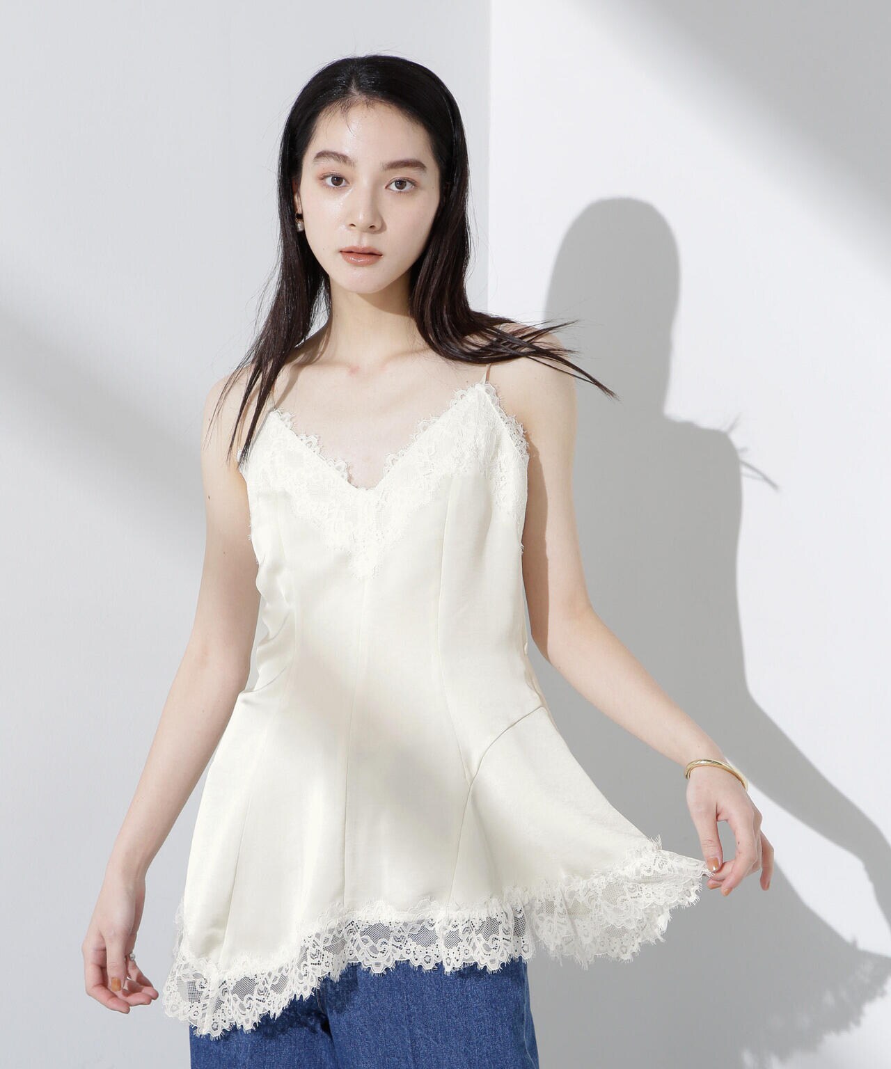 アシンメトリーレースミニワンピース 6695124313