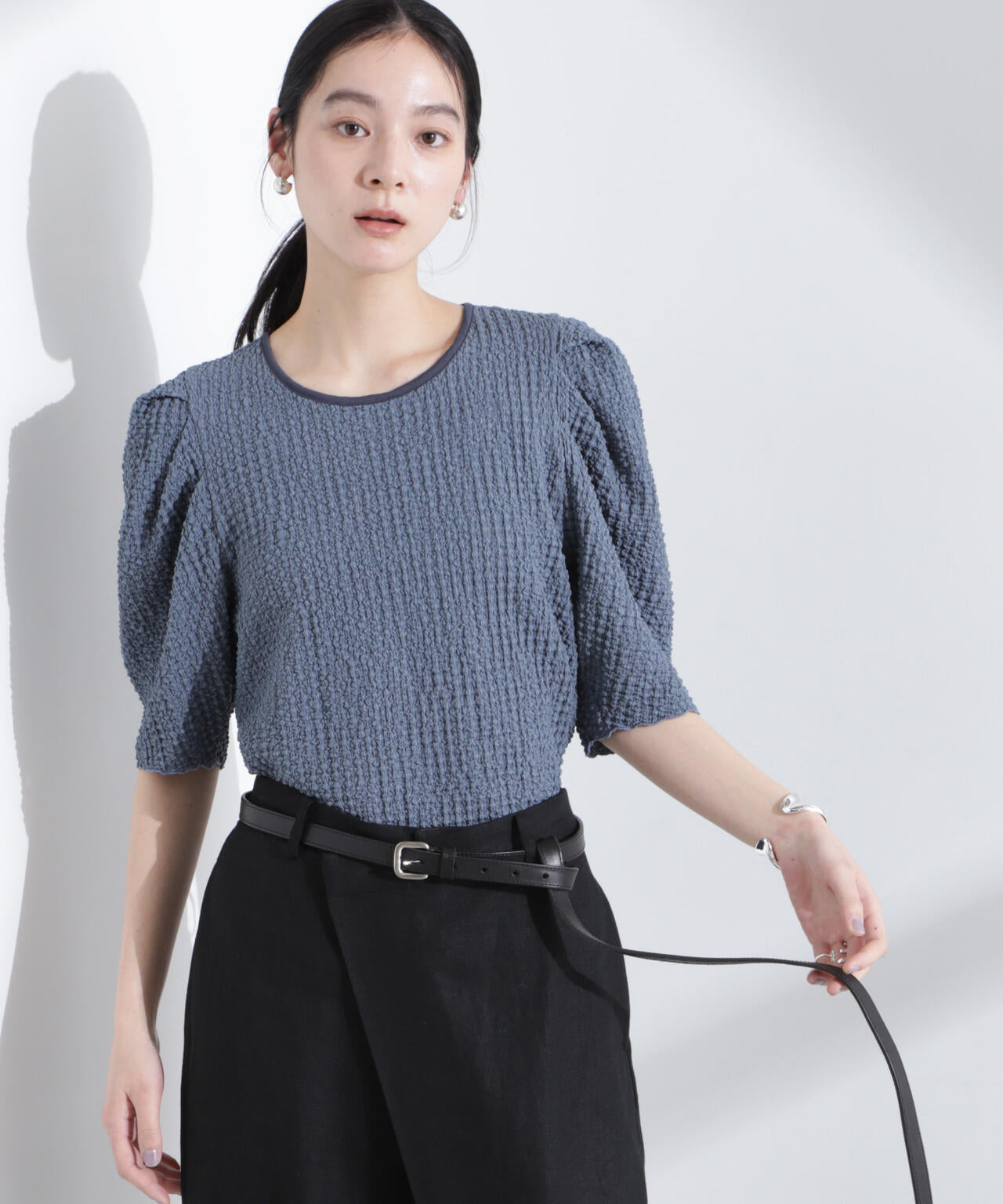 シャーリングタックスリーブトップス 6695124314