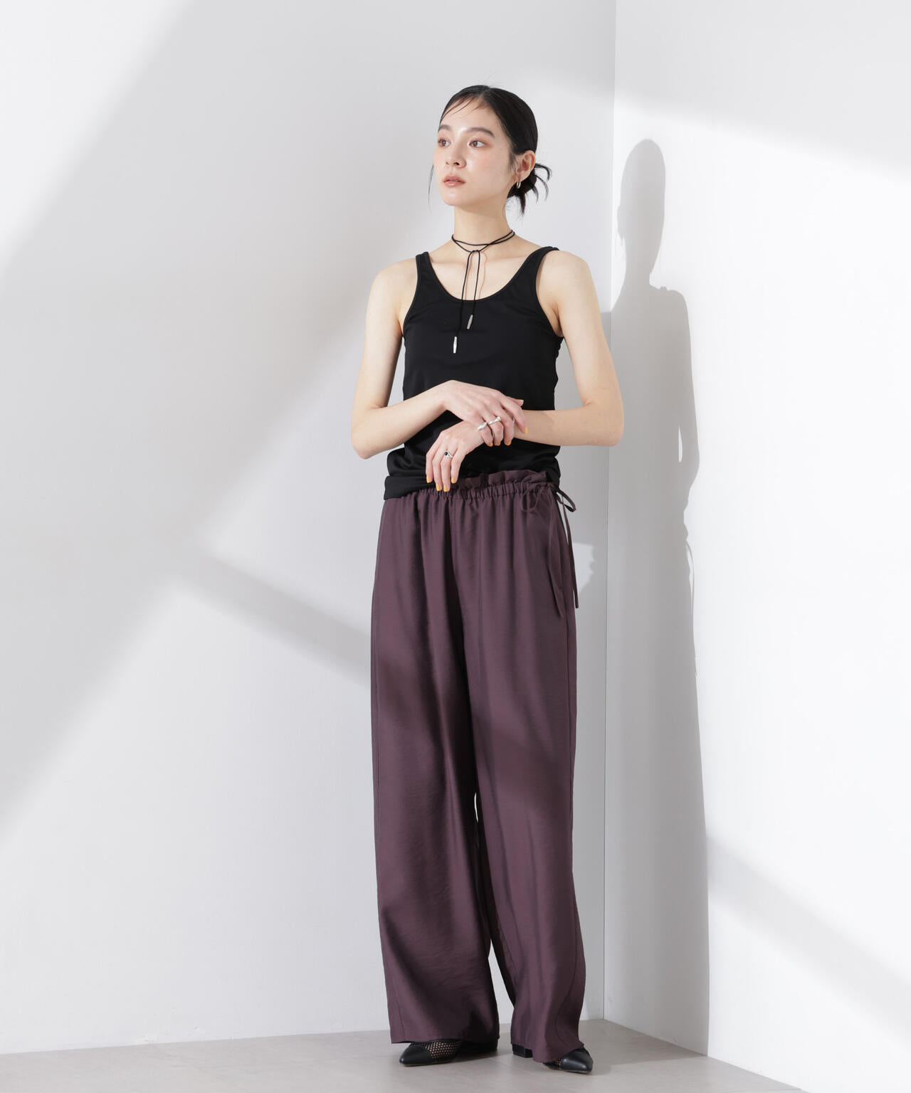 ストレッチポンチカップ付きバックオープンタンクトップ 6695124315