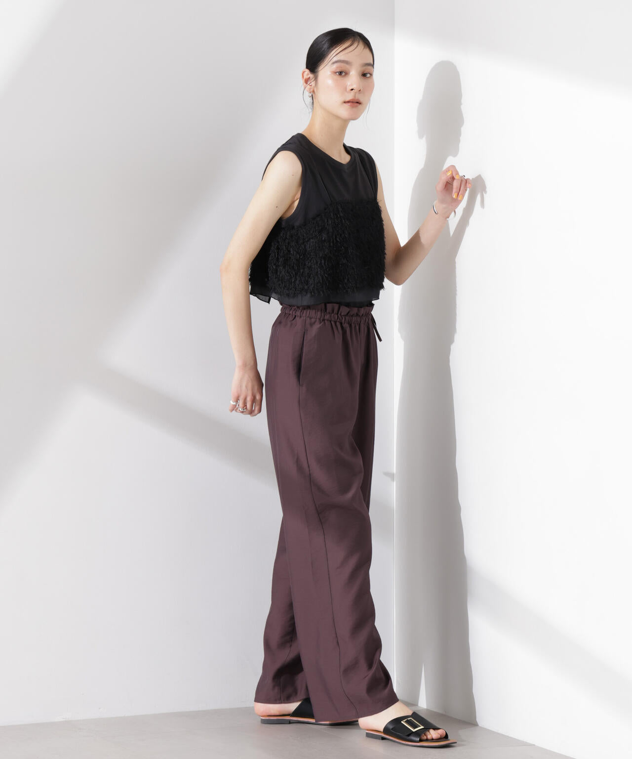 フリルワイドイージーパンツ(セットアップ可) 6695127314