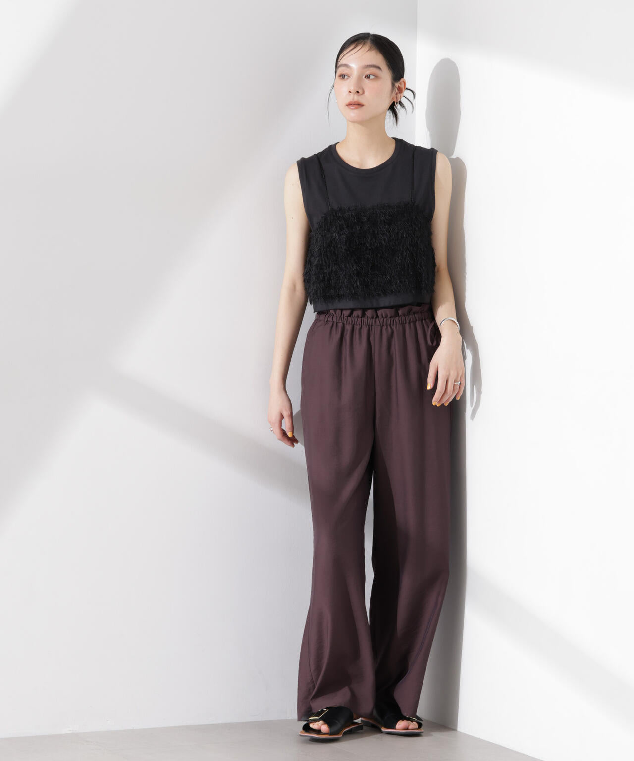 フリルワイドイージーパンツ(セットアップ可) 6695127314