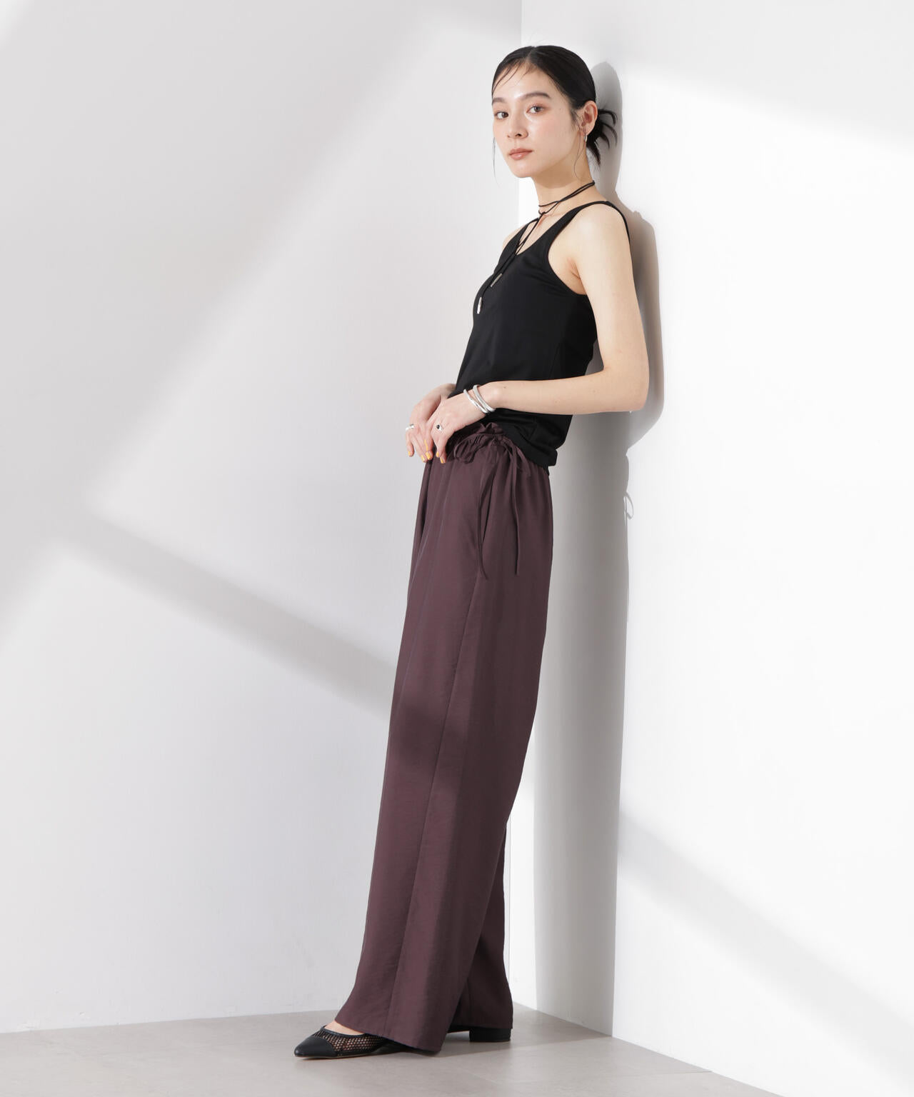 フリルワイドイージーパンツ(セットアップ可) 6695127314