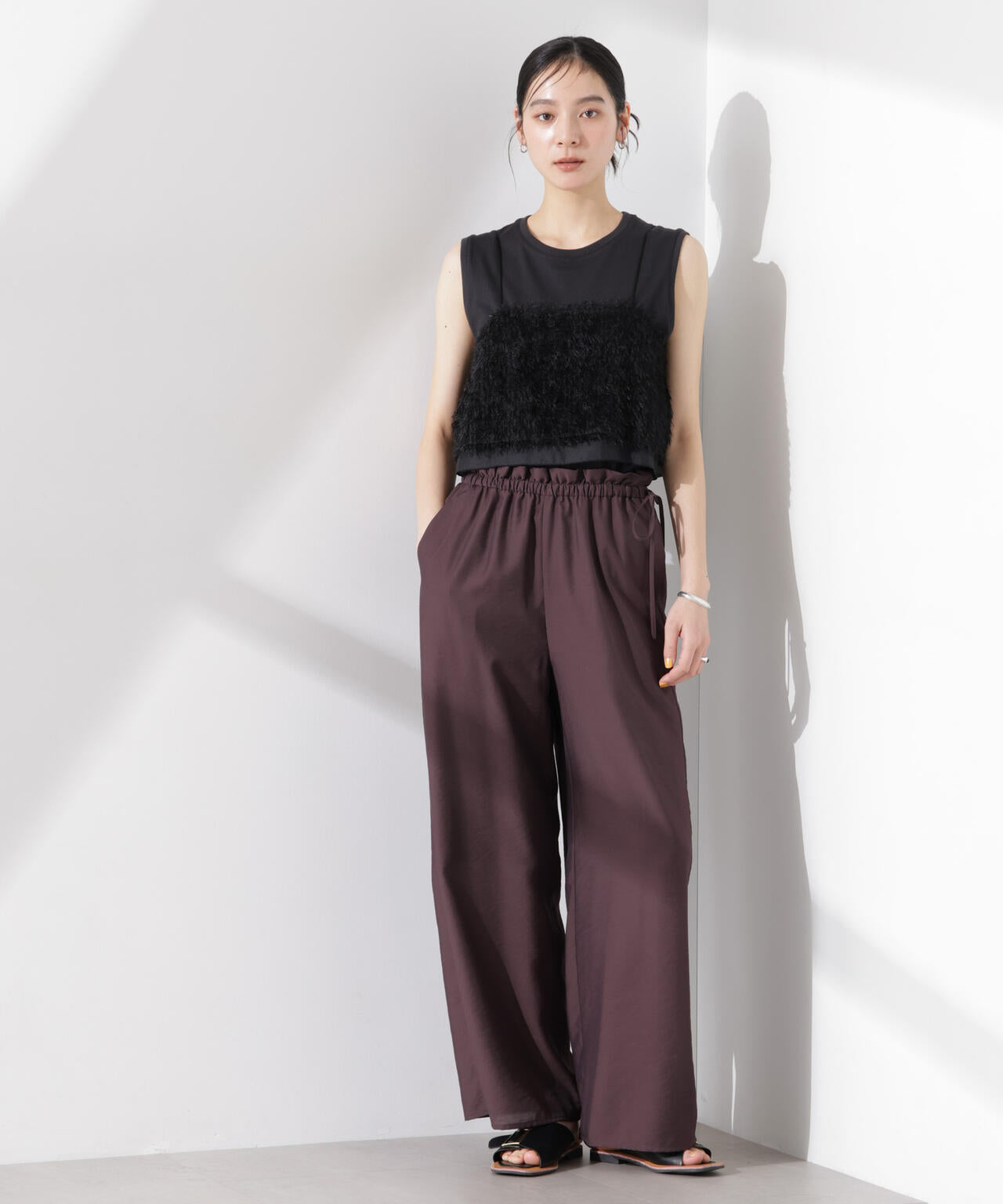 フリルワイドイージーパンツ(セットアップ可) 6695127314