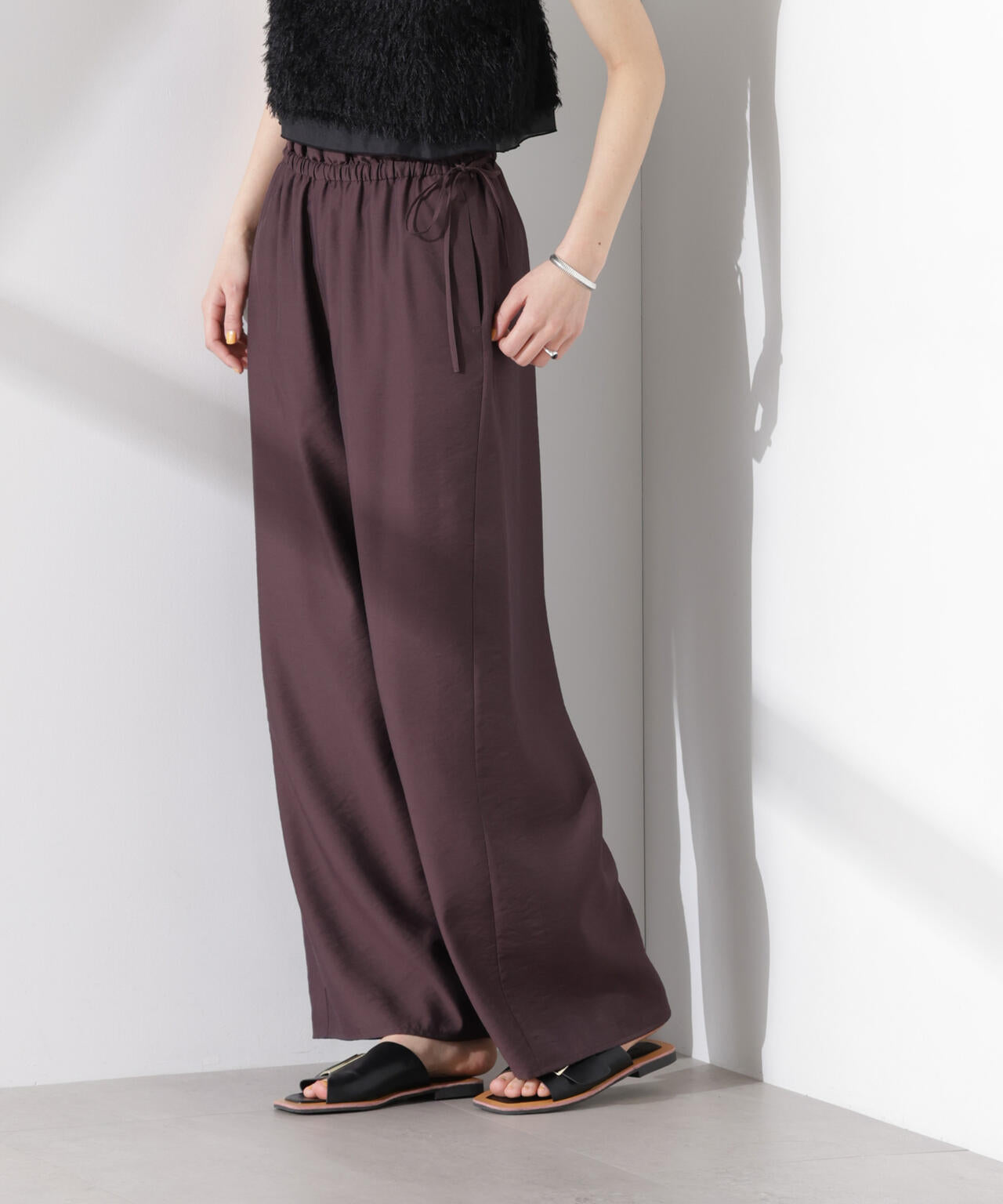 フリルワイドイージーパンツ(セットアップ可) 6695127314