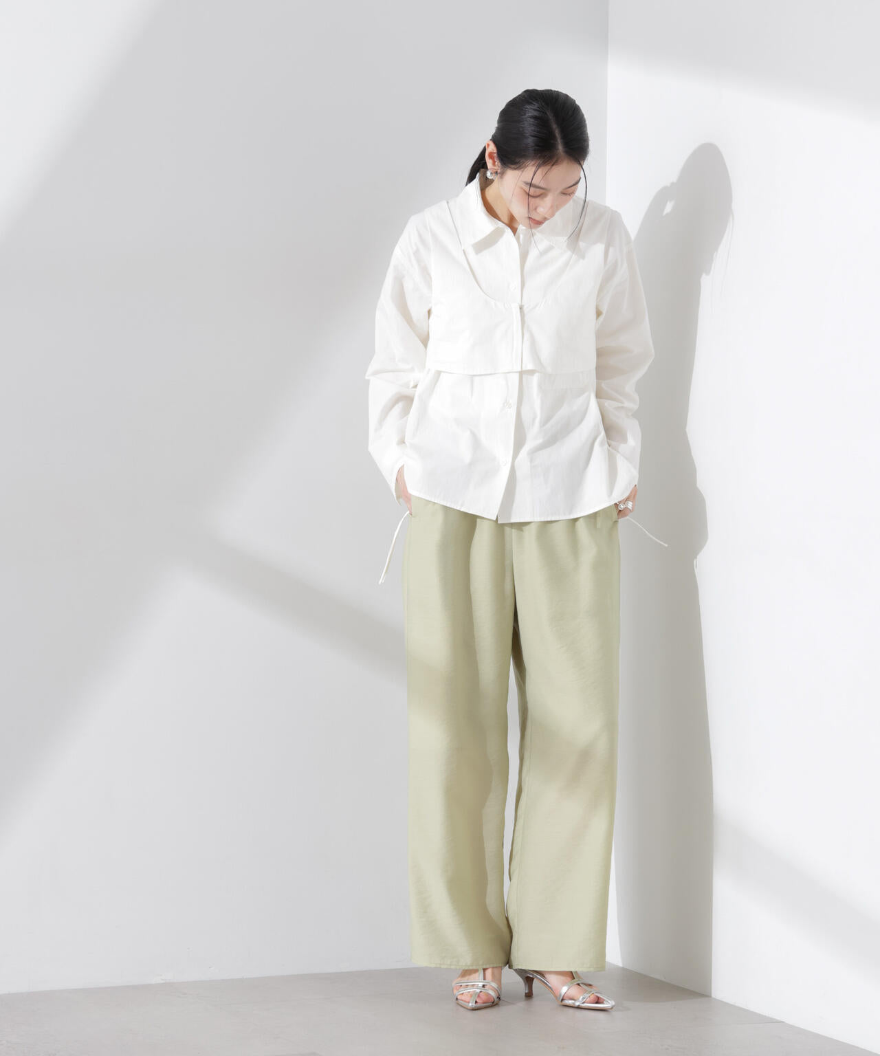 フリルワイドイージーパンツ(セットアップ可) 6695127314