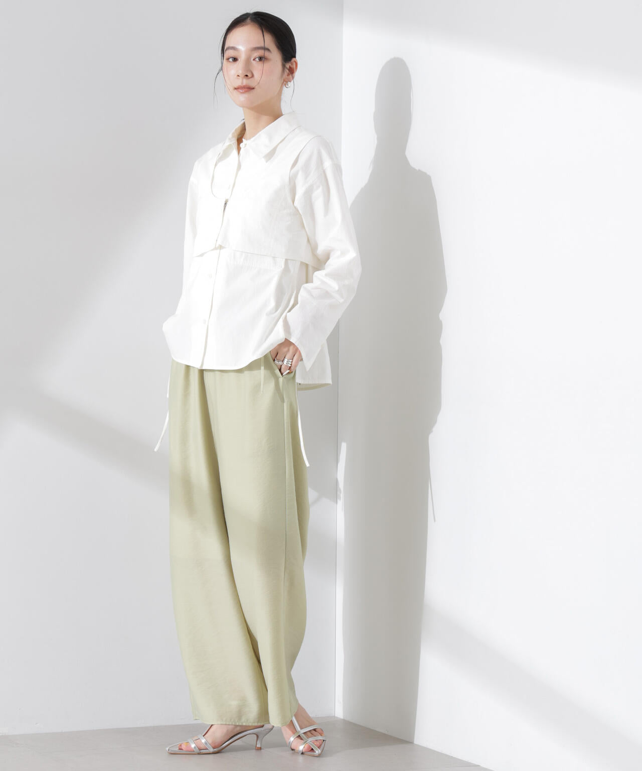 フリルワイドイージーパンツ(セットアップ可) 6695127314