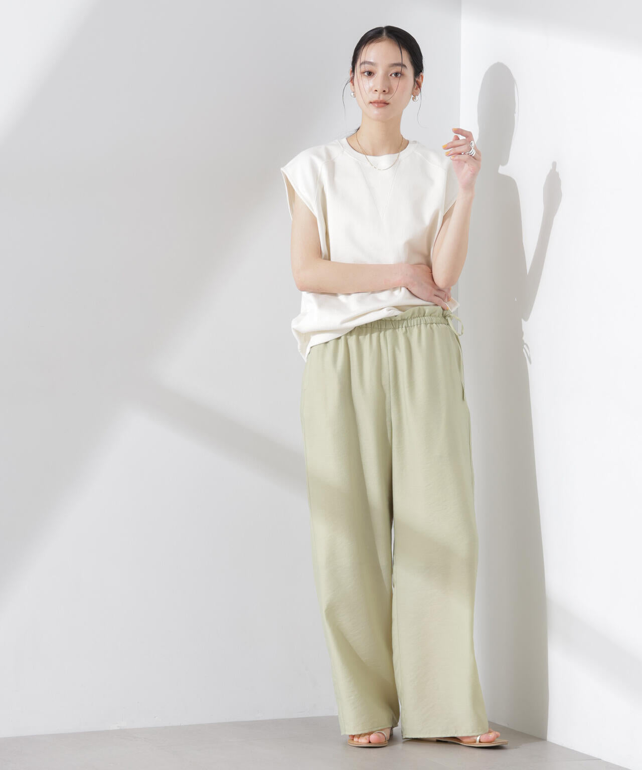 フリルワイドイージーパンツ(セットアップ可) 6695127314