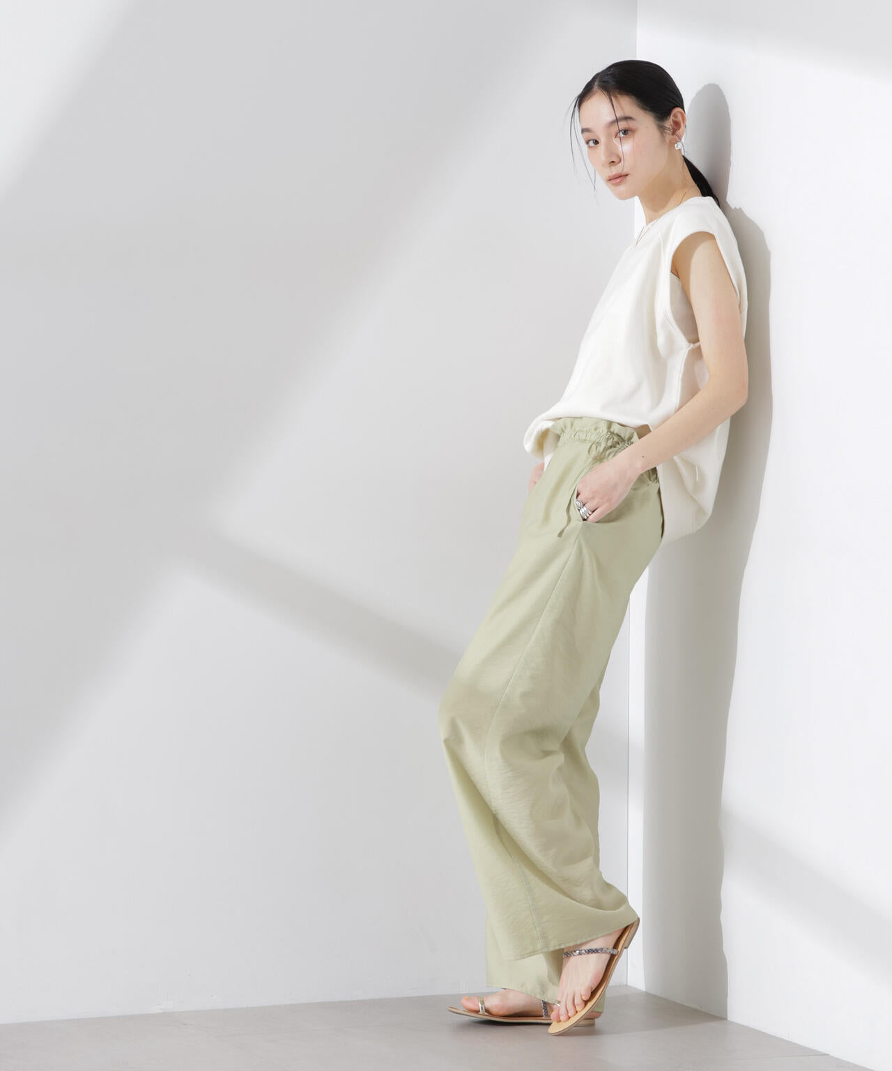 フリルワイドイージーパンツ(セットアップ可) 6695127314