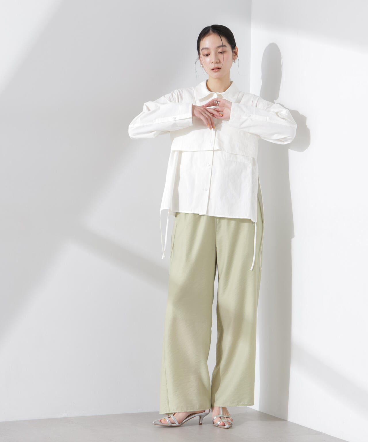 フリルワイドイージーパンツ(セットアップ可) 6695127314