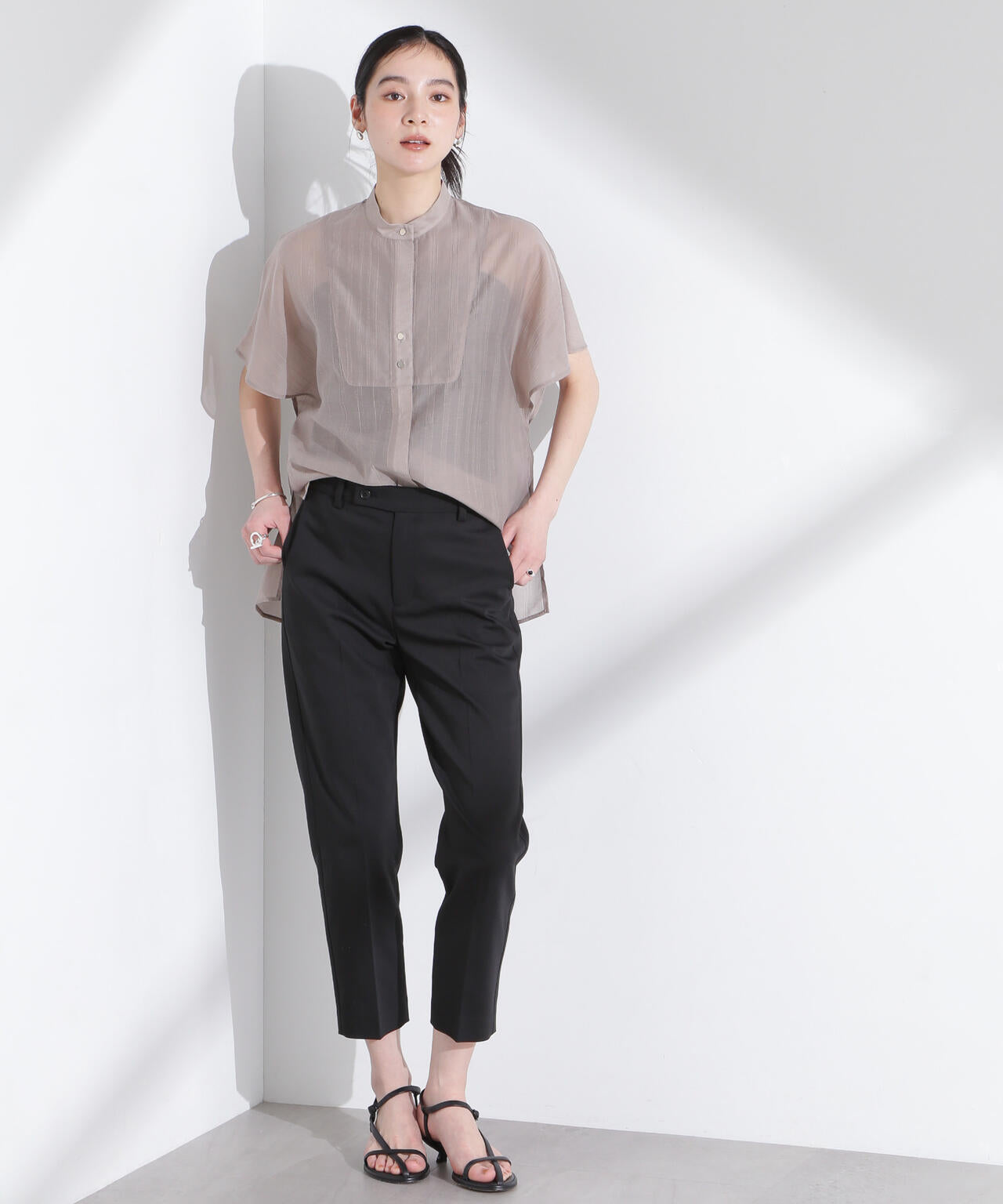 センタープレススリムパンツ 6695127315