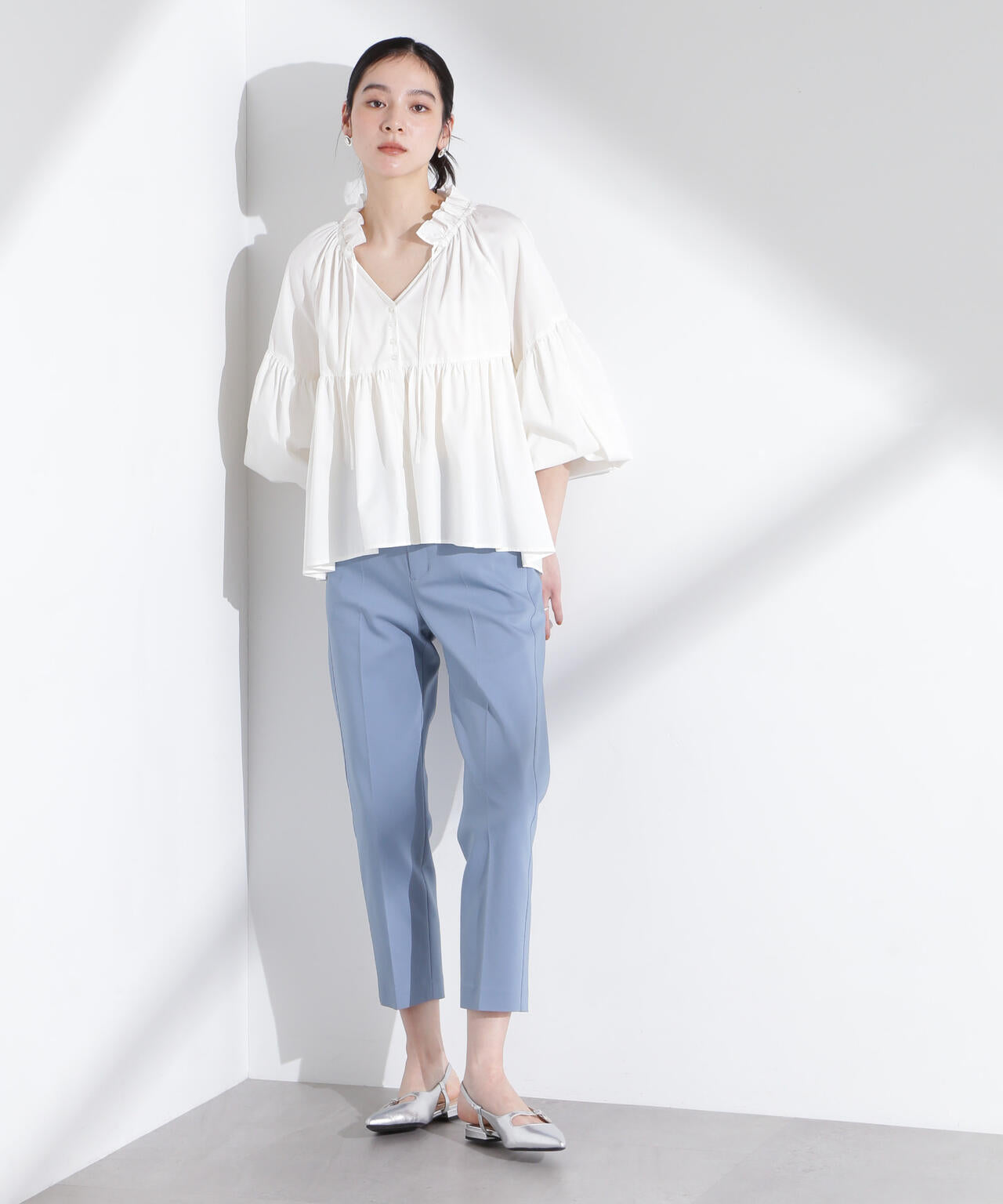 センタープレススリムパンツ 6695127315