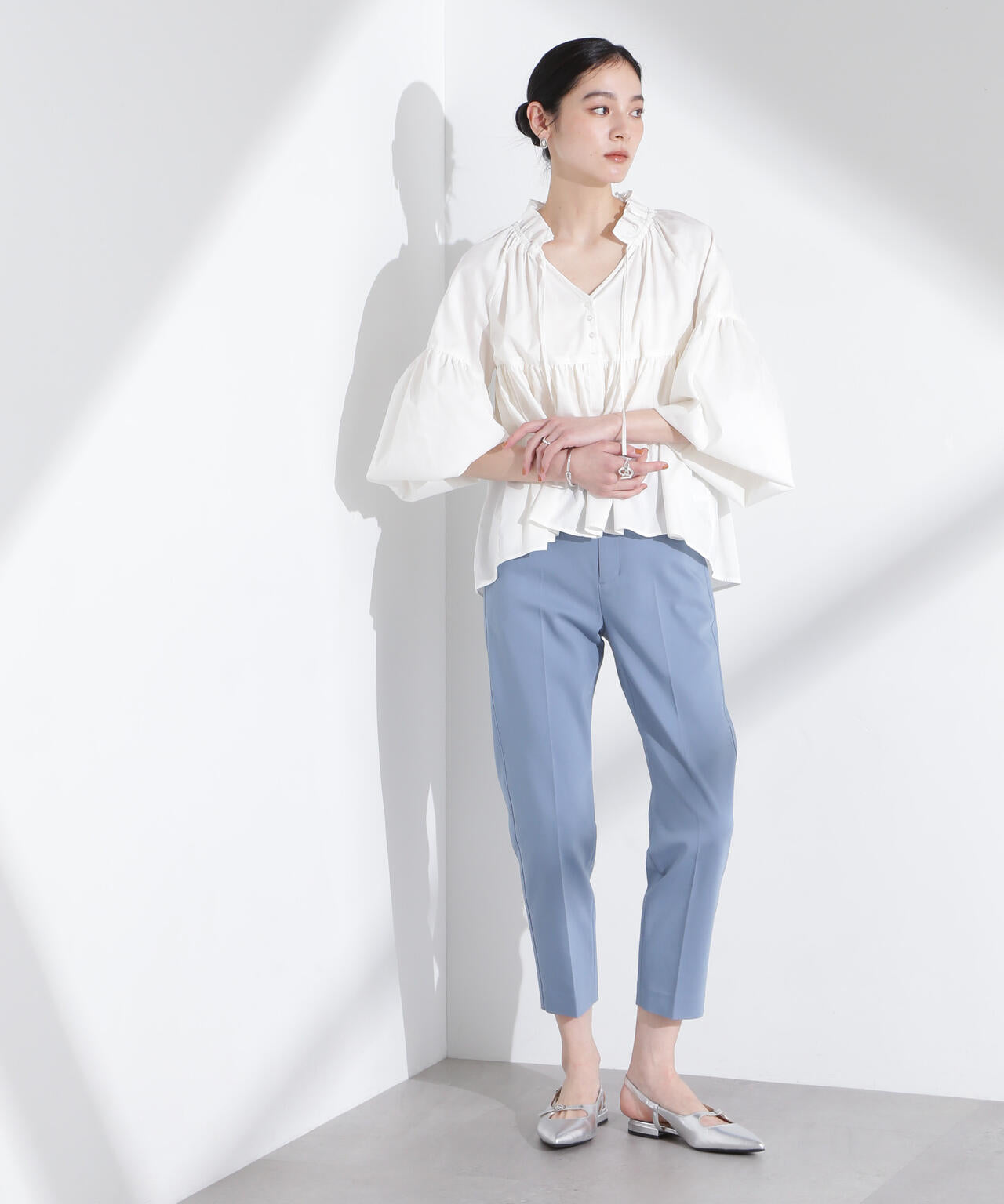 センタープレススリムパンツ 6695127315