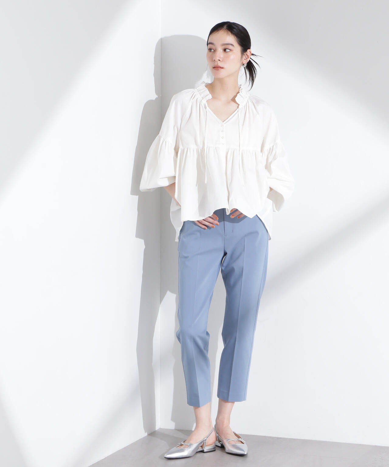 センタープレススリムパンツ 6695127315